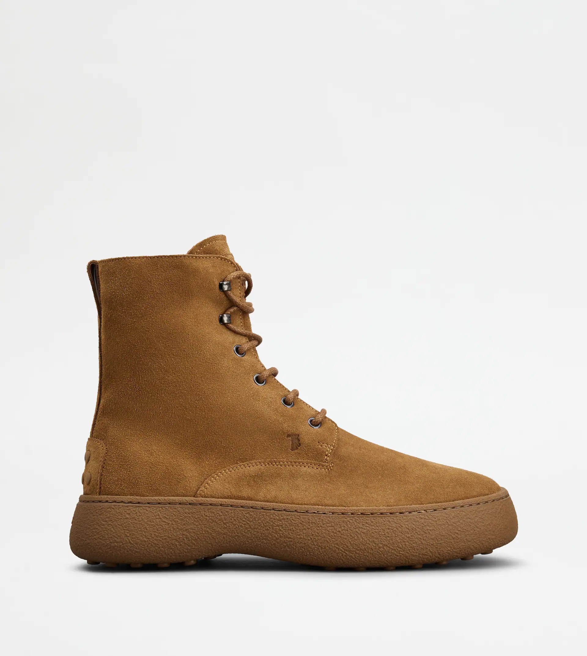 TOD'S W. G. LACE-UP ANKLE BOOTS IN SUEDE - BROWN - 1