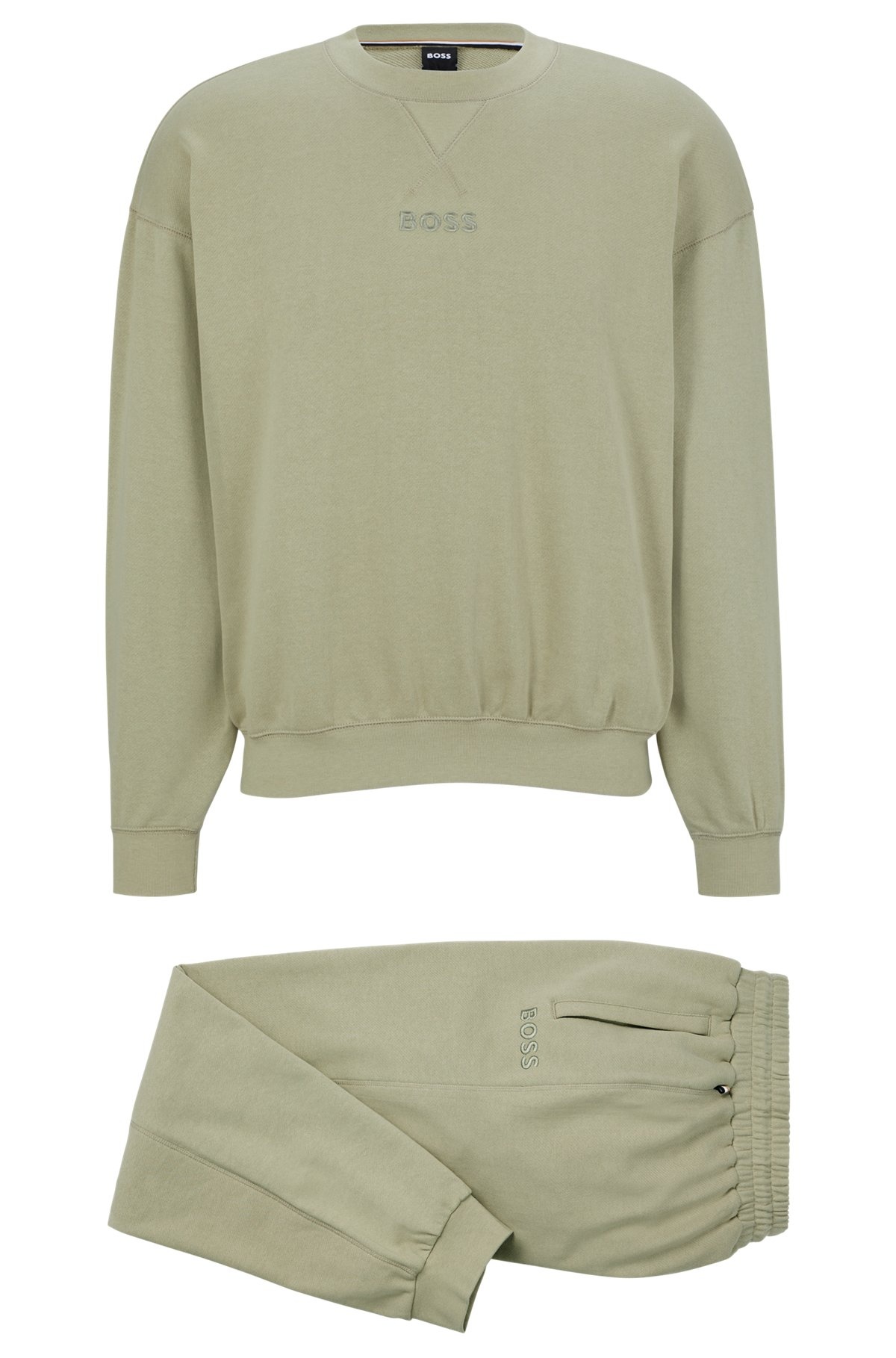 SUEDE-LOOK PAJAMAS IN COTTON WITH EMBROIDERED LOGOS - 5