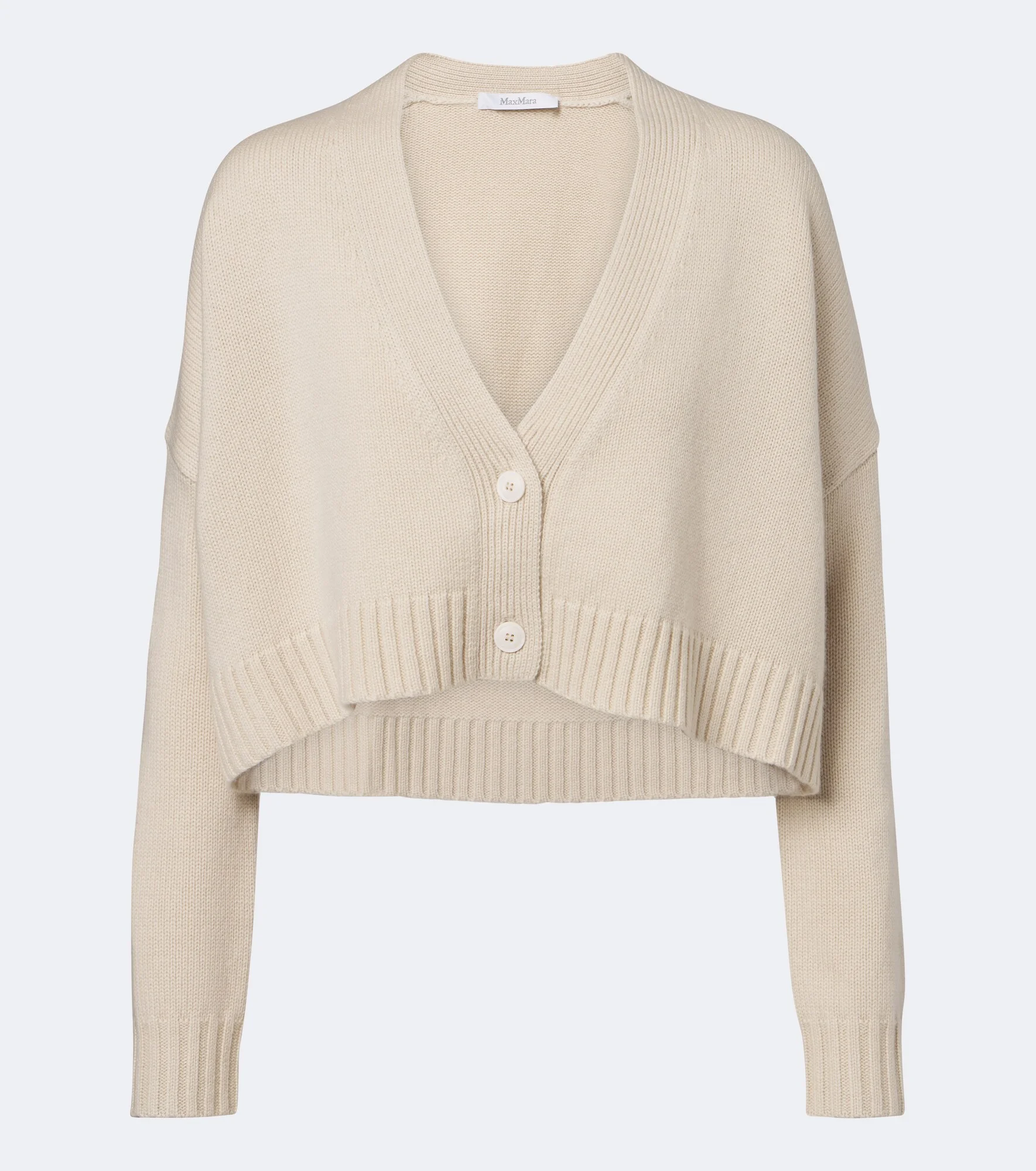 Cropped wool and cashmere cardigan - 1