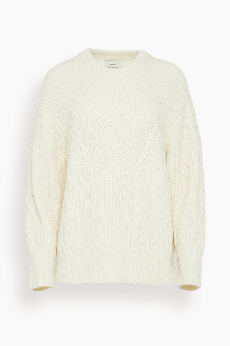 Silva Cable Knit Sweater in Ivory 1