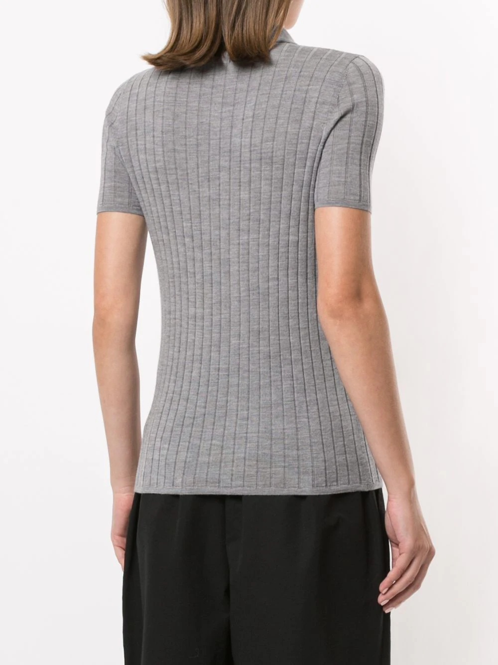 ribbed merino polo top - 4