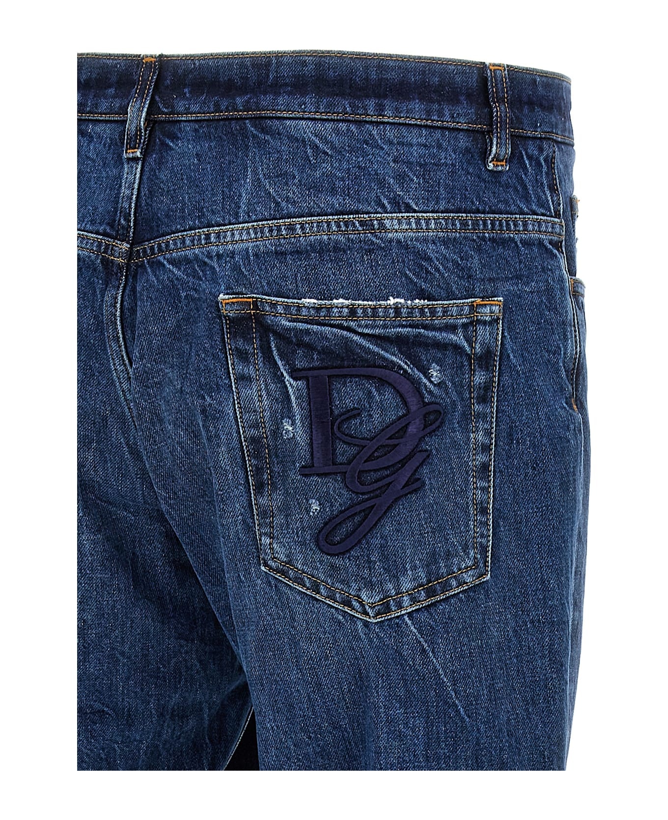 Logo Embroidery Jeans - 4