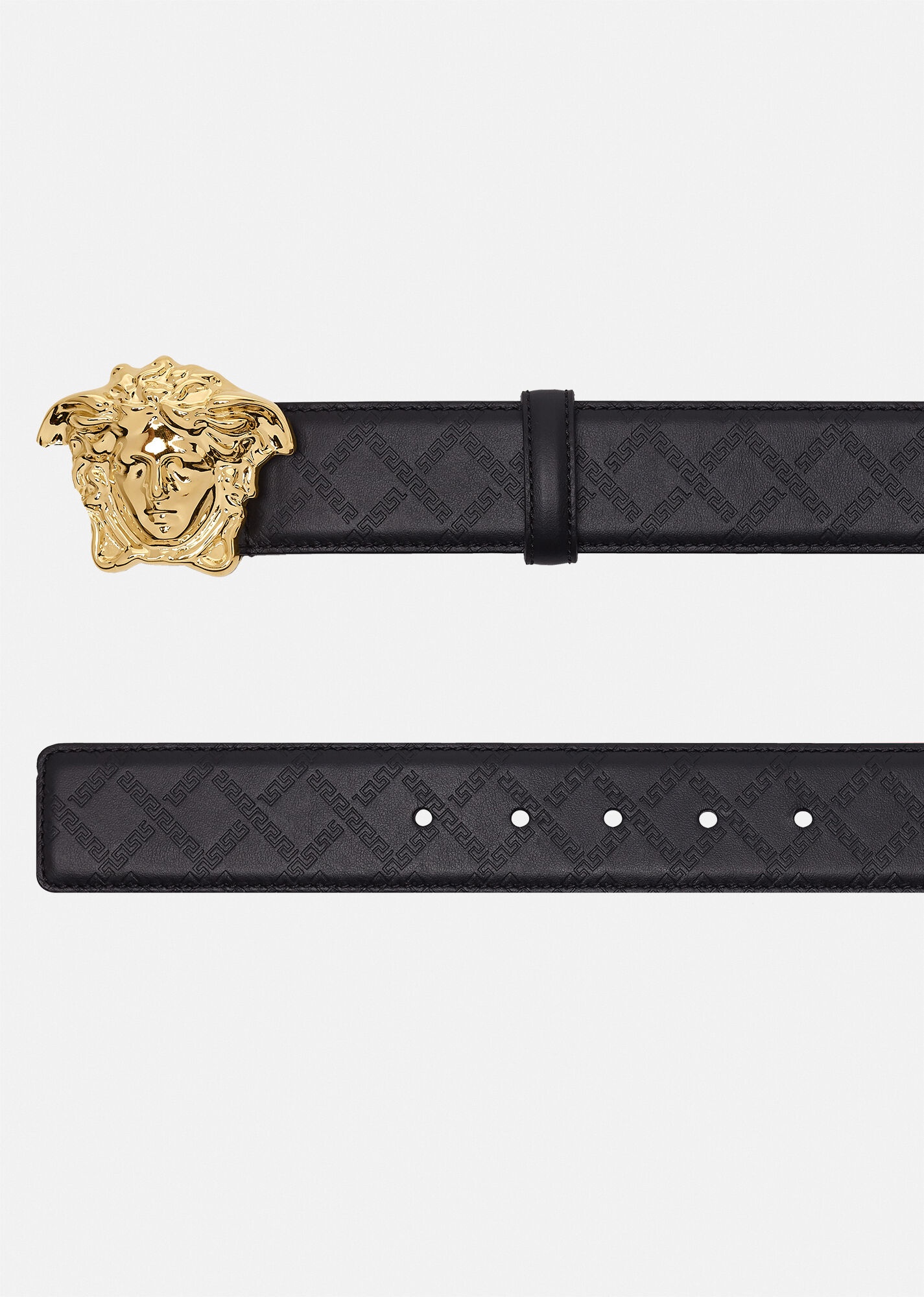 Medusa Embossed Greca Leather Belt Classic - 3