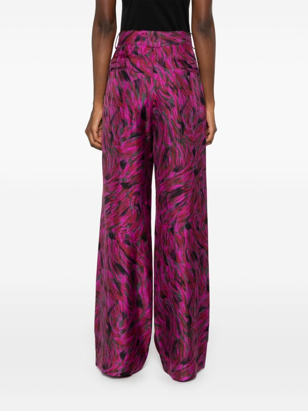 brush stroke-printed trousers - 4