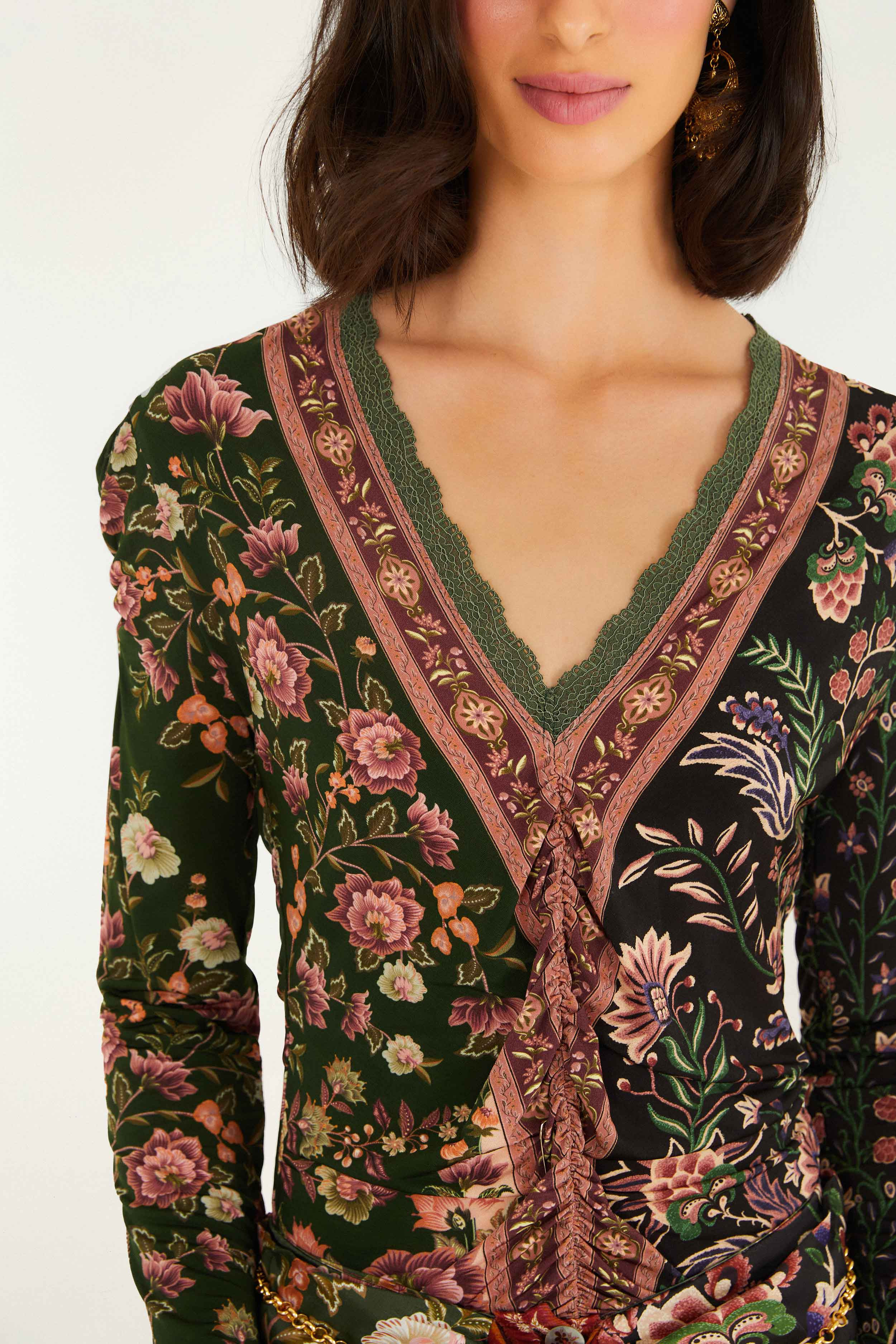 Mixed Winter Garden Long Sleeve Blouse - 4
