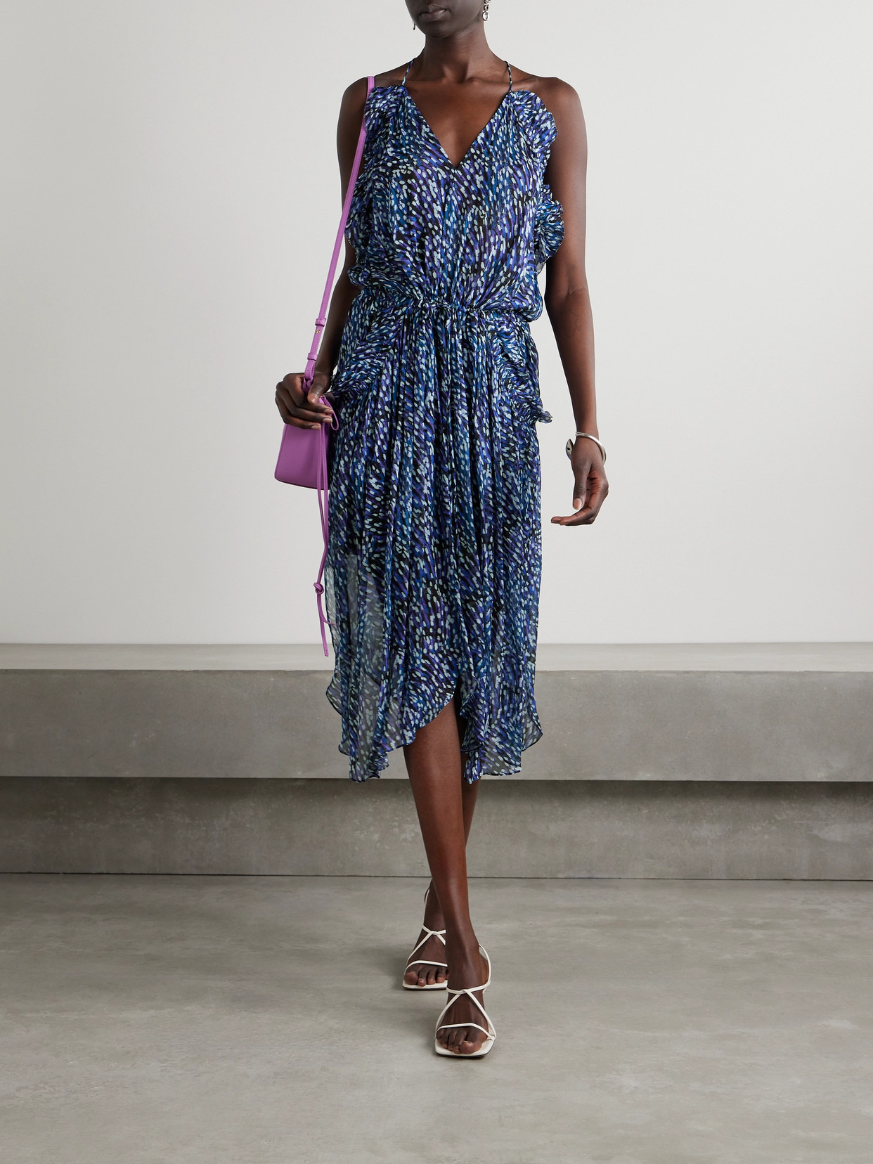 Fadelo Printed Crepon Midi Dress - 2