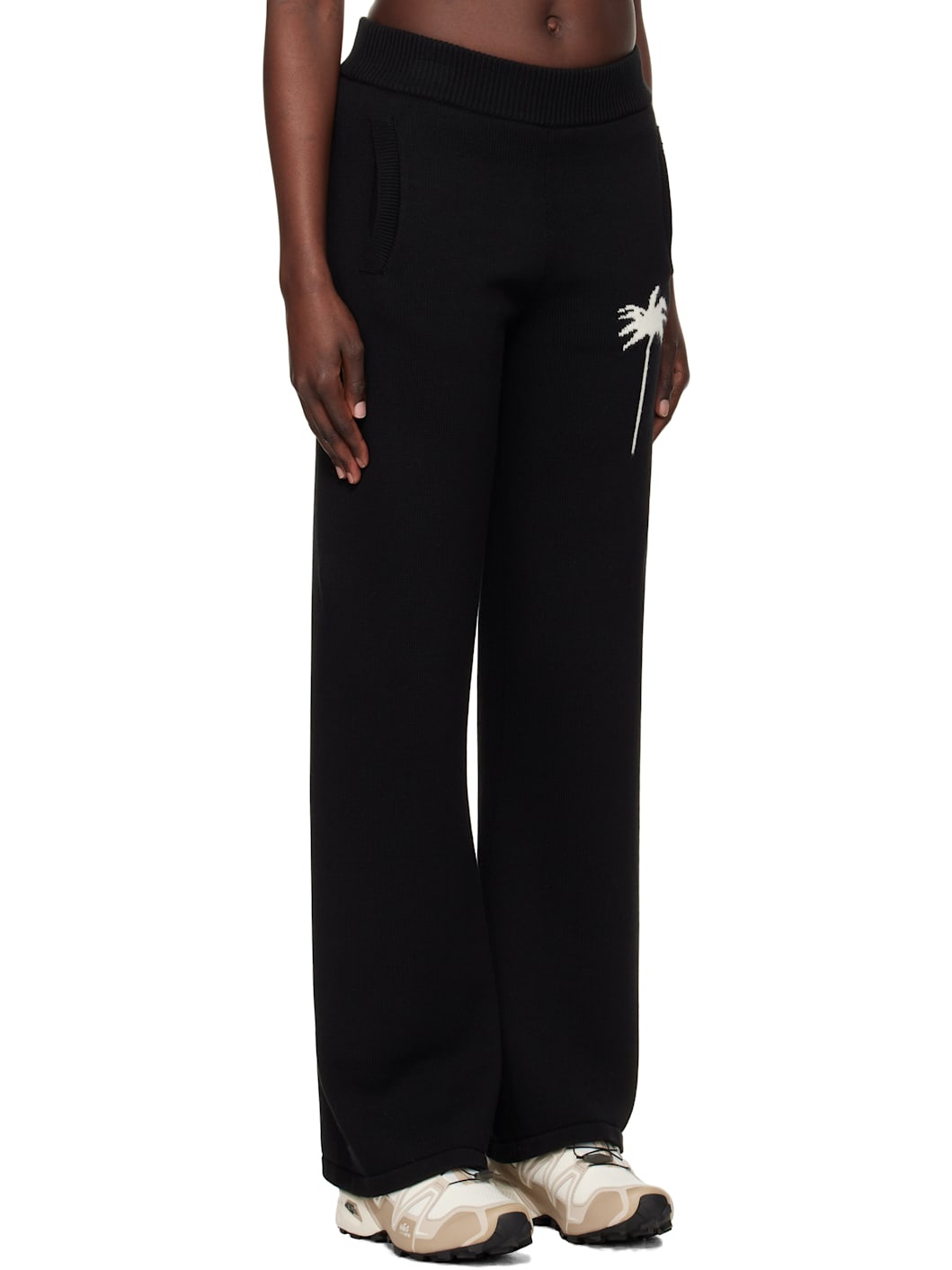 Black Palms Knit Lounge Pants - 2