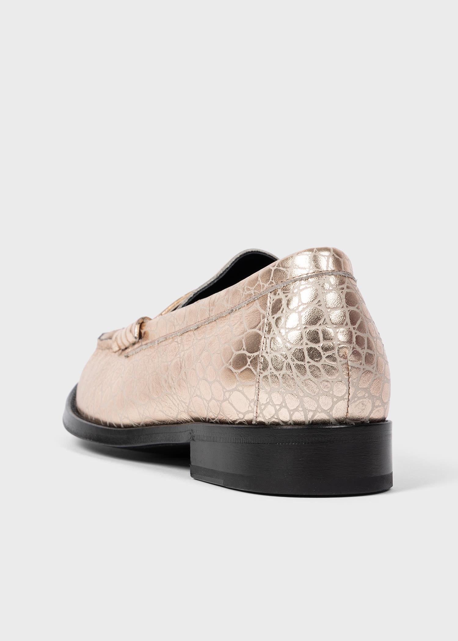 Leather Mock-Croc 'Cassini' Loafers - 4