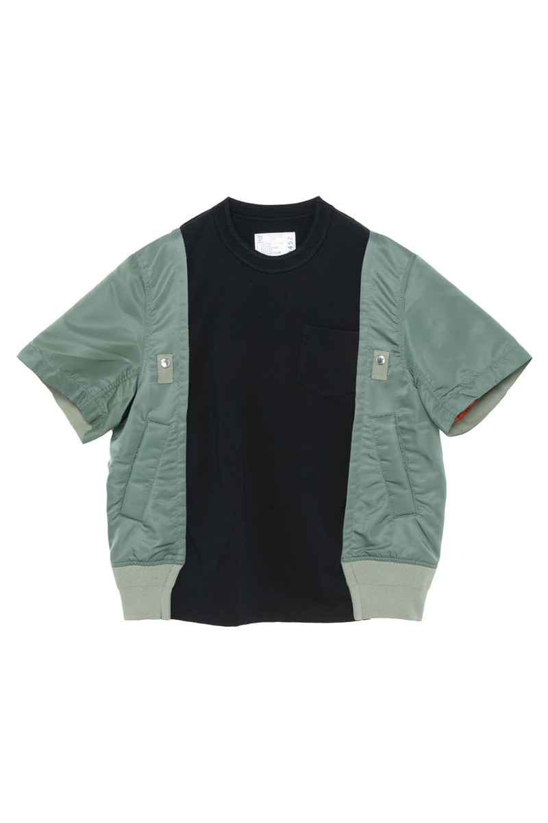 Nylon Twill x Cotton Jersey T-Shirt - 1