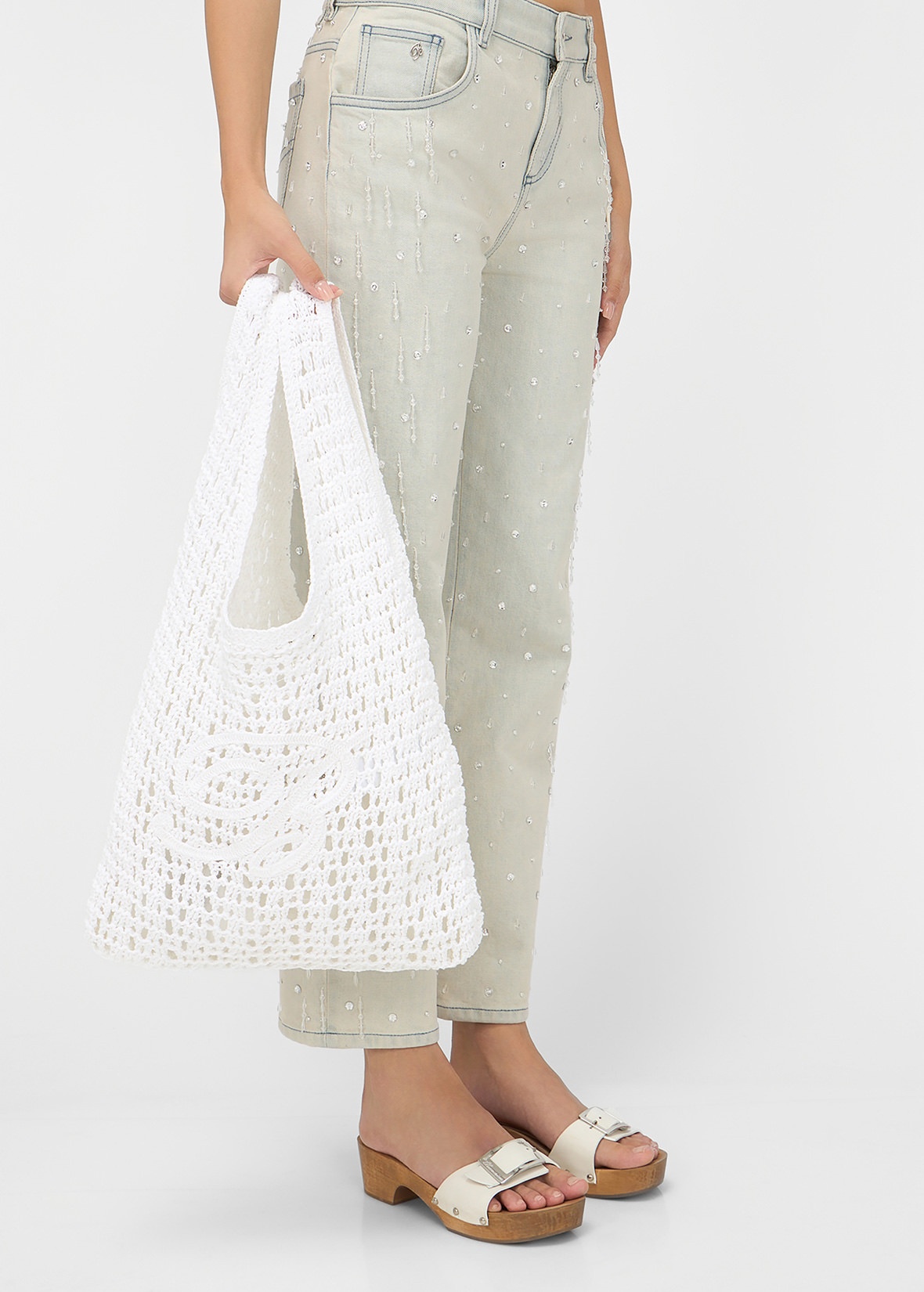 KNIT SHOPPER BAG WITH B MONOGRAM - 3