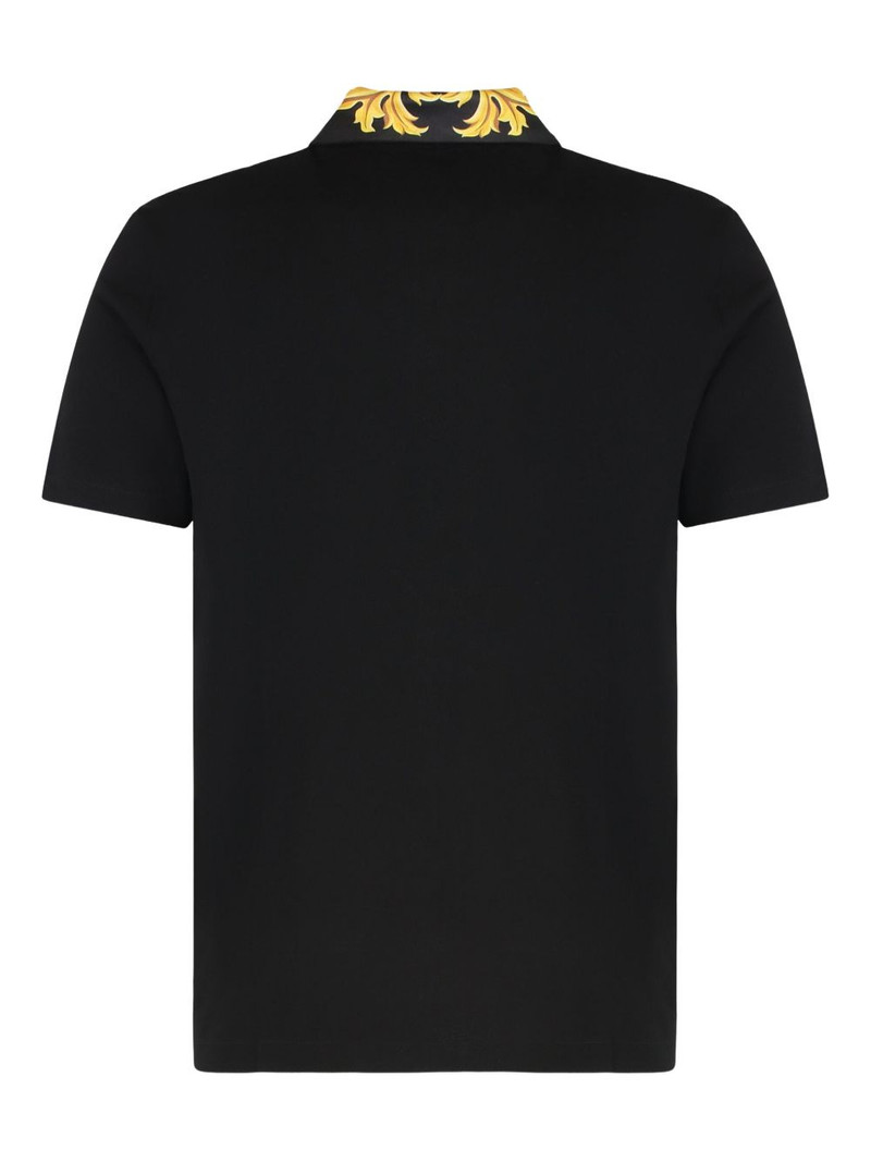 VERSACE patterned-collar Medusa polo shirt outlook