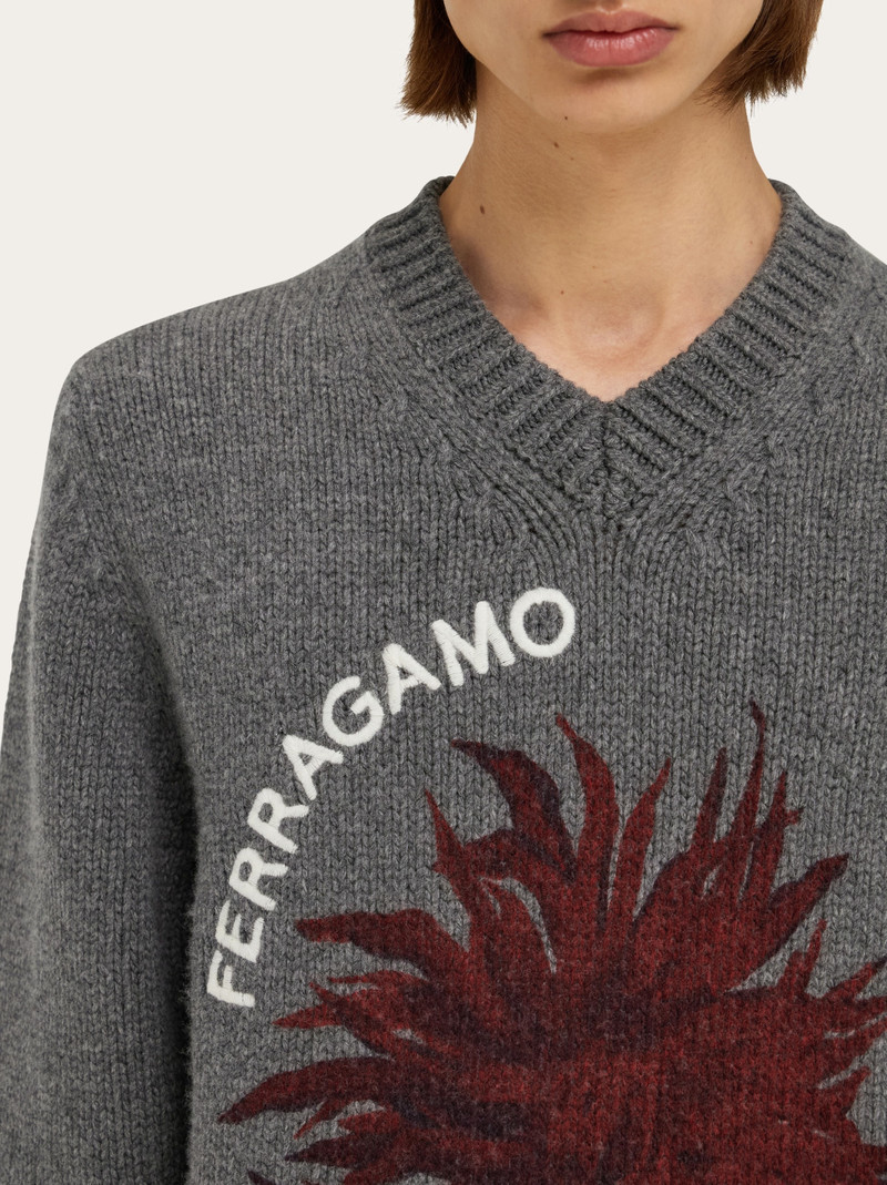 Knitted sweater with Dahlia motif 4