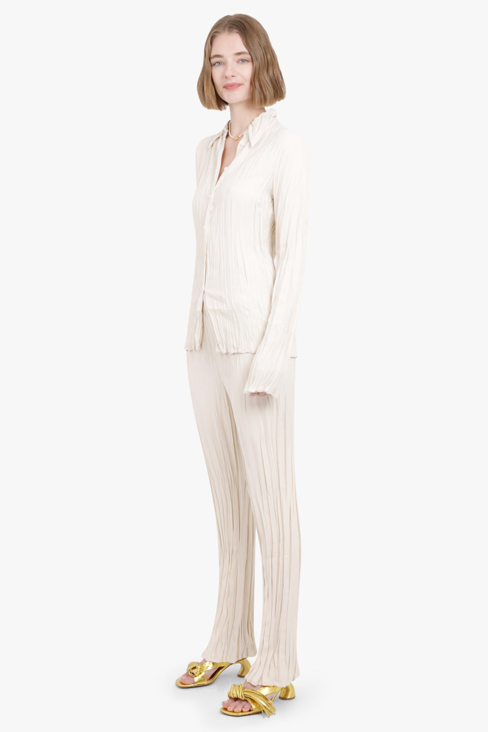 MAISIE PLISSE SHIRT | CREAM - 6