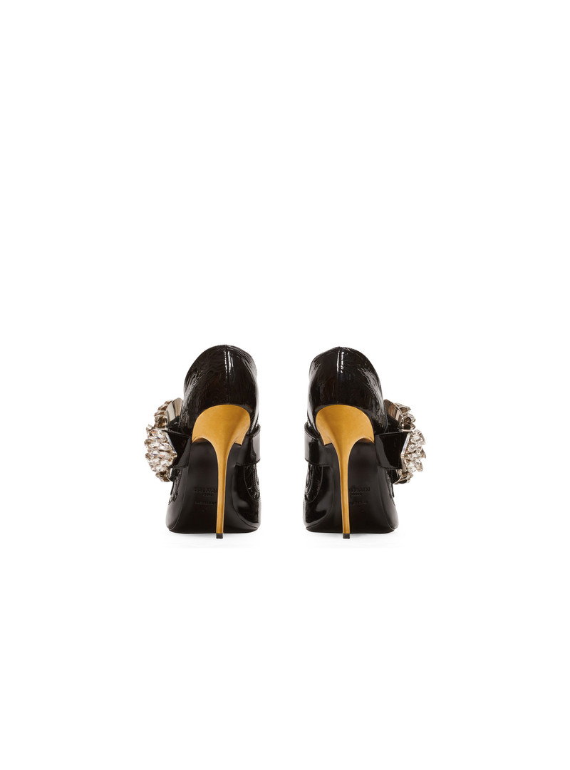 Clara Western patchwork patent leather pumps 4