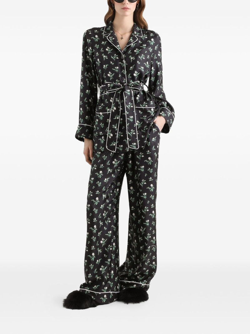 Dolce & Gabbana roses and lilies of the valley-print twill vanity trousers outlook