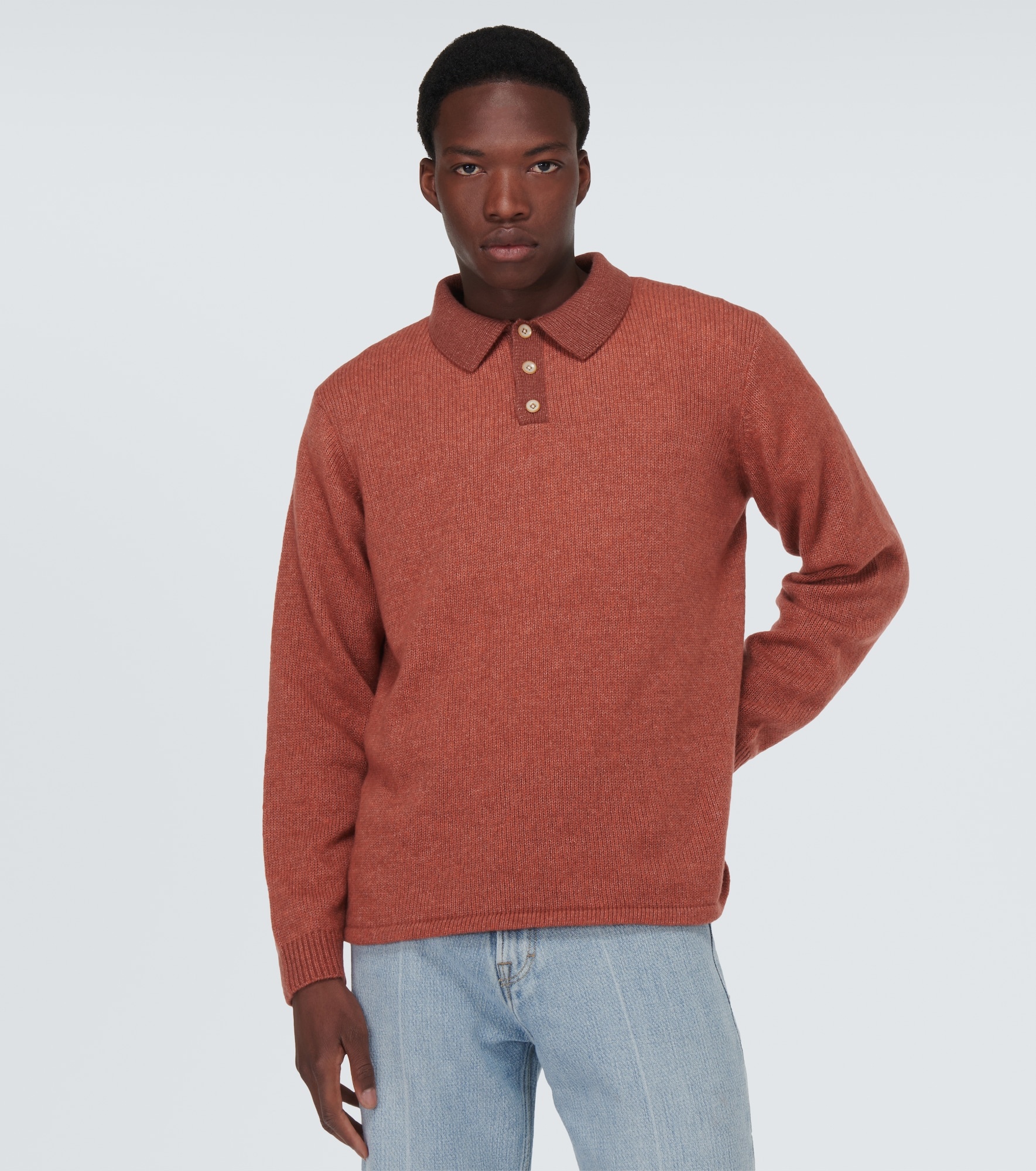 Cashmere and cotton polo top - 3