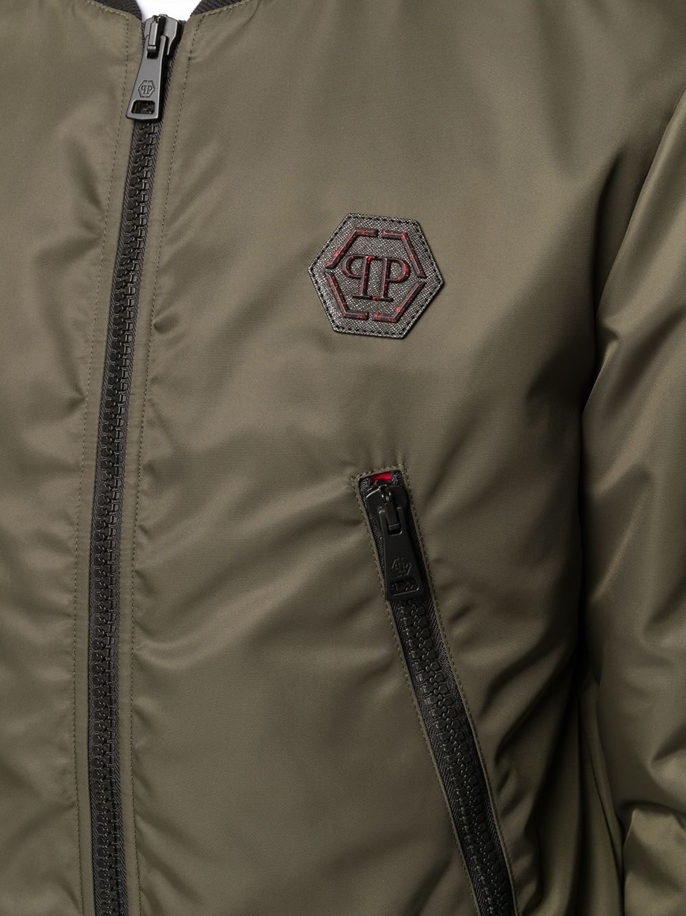 logo-patch bomber jacket - 5