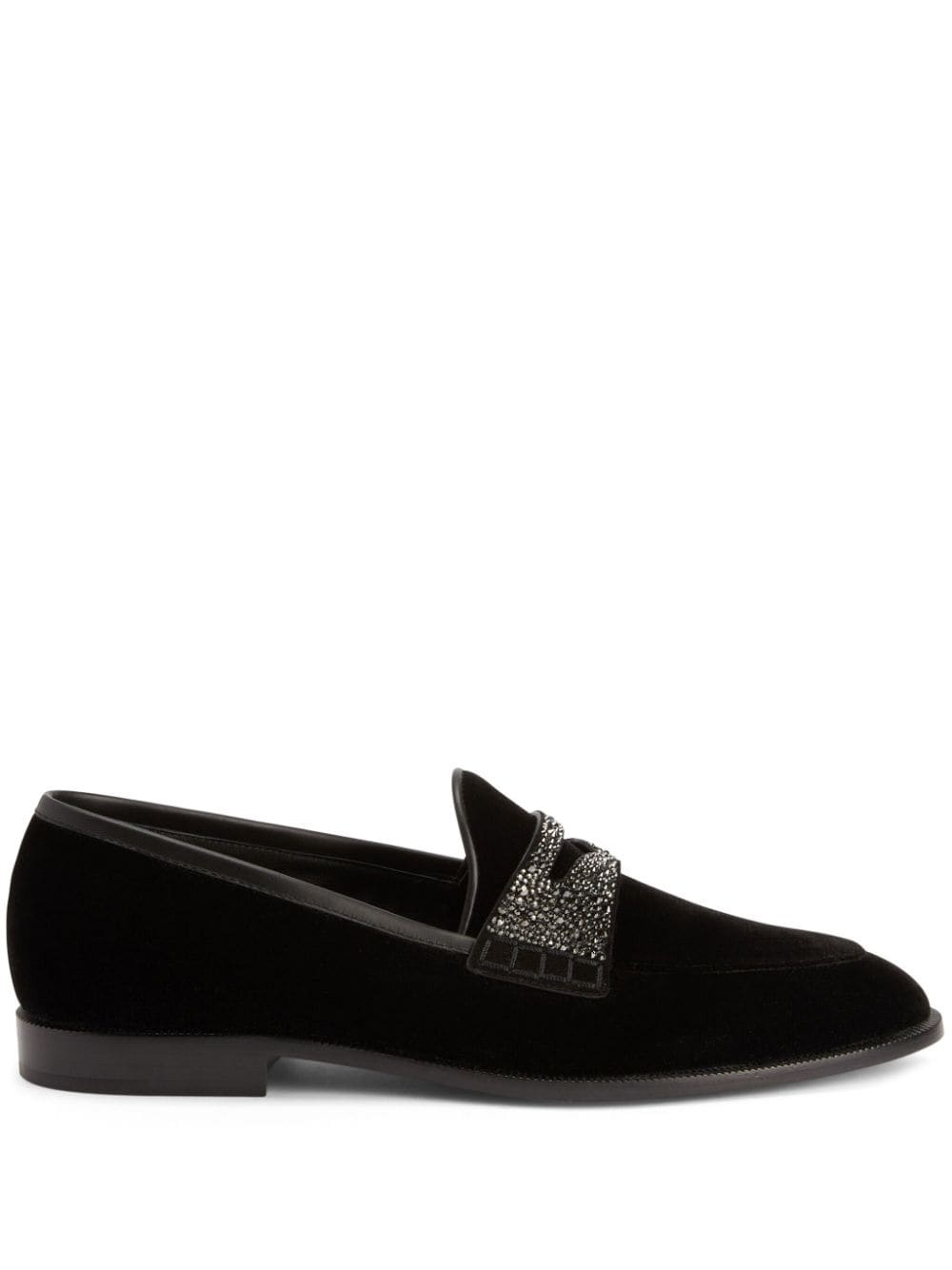 Ermy rhinestone-detail velvet loafers - 1