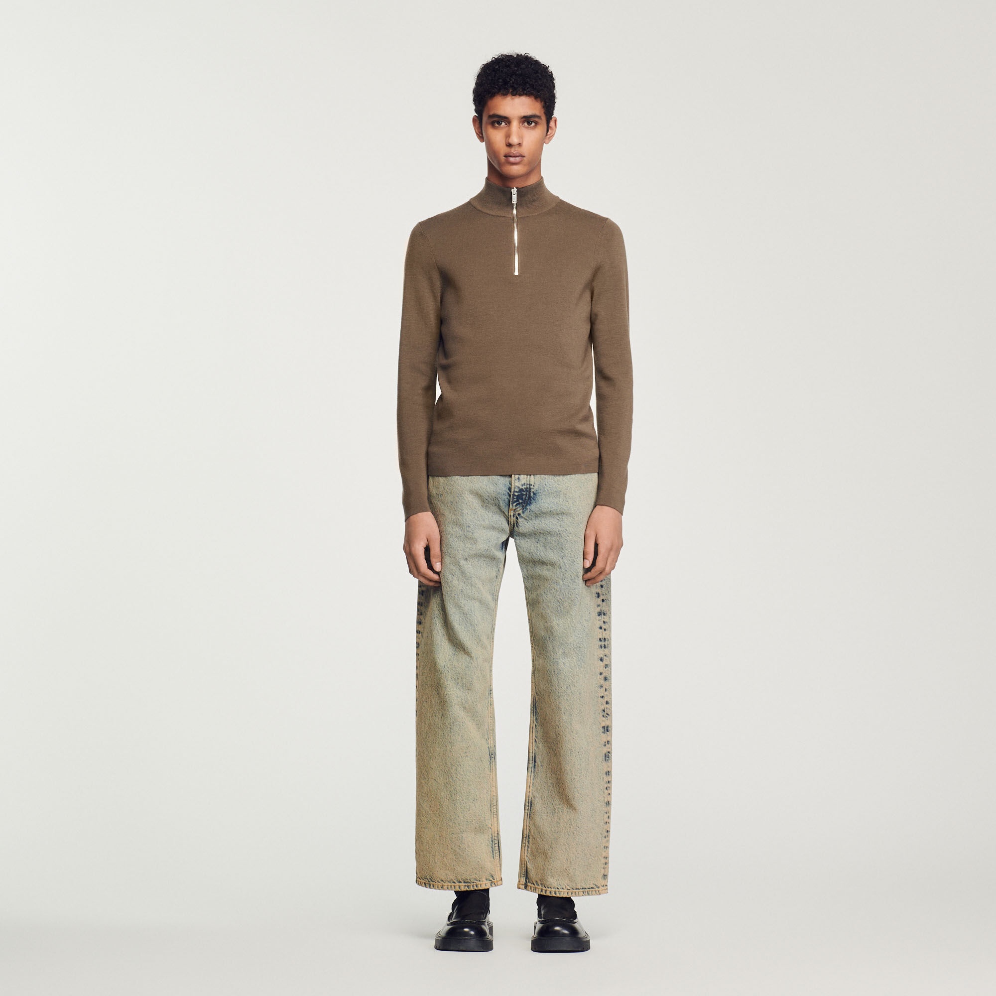 WOOL SWEATER WITH ZIPPED COLLAR - 3