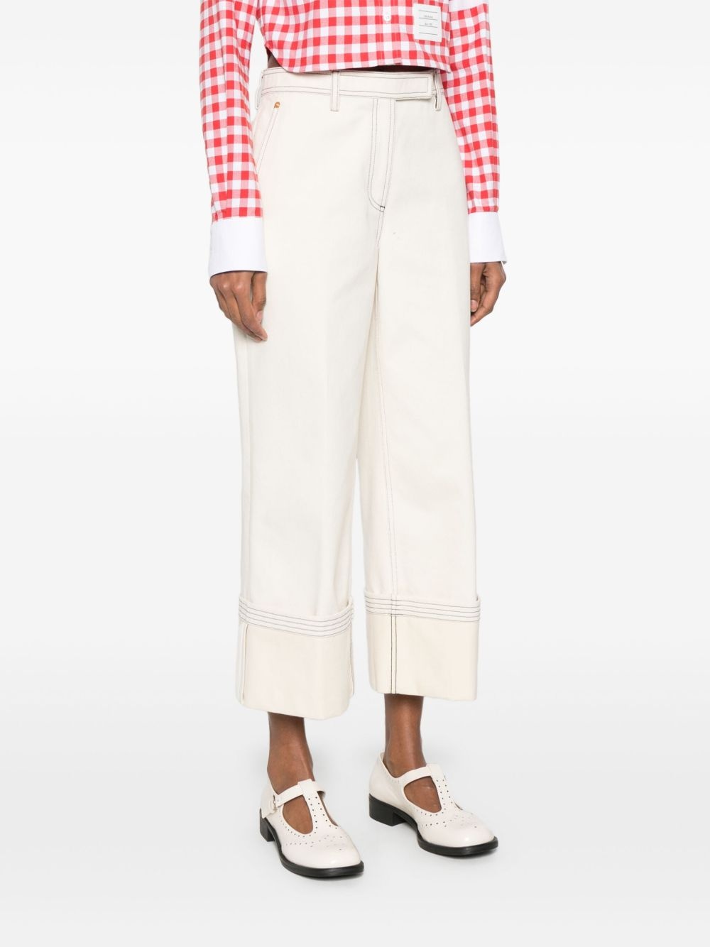 belted wide-leg jeans - 3