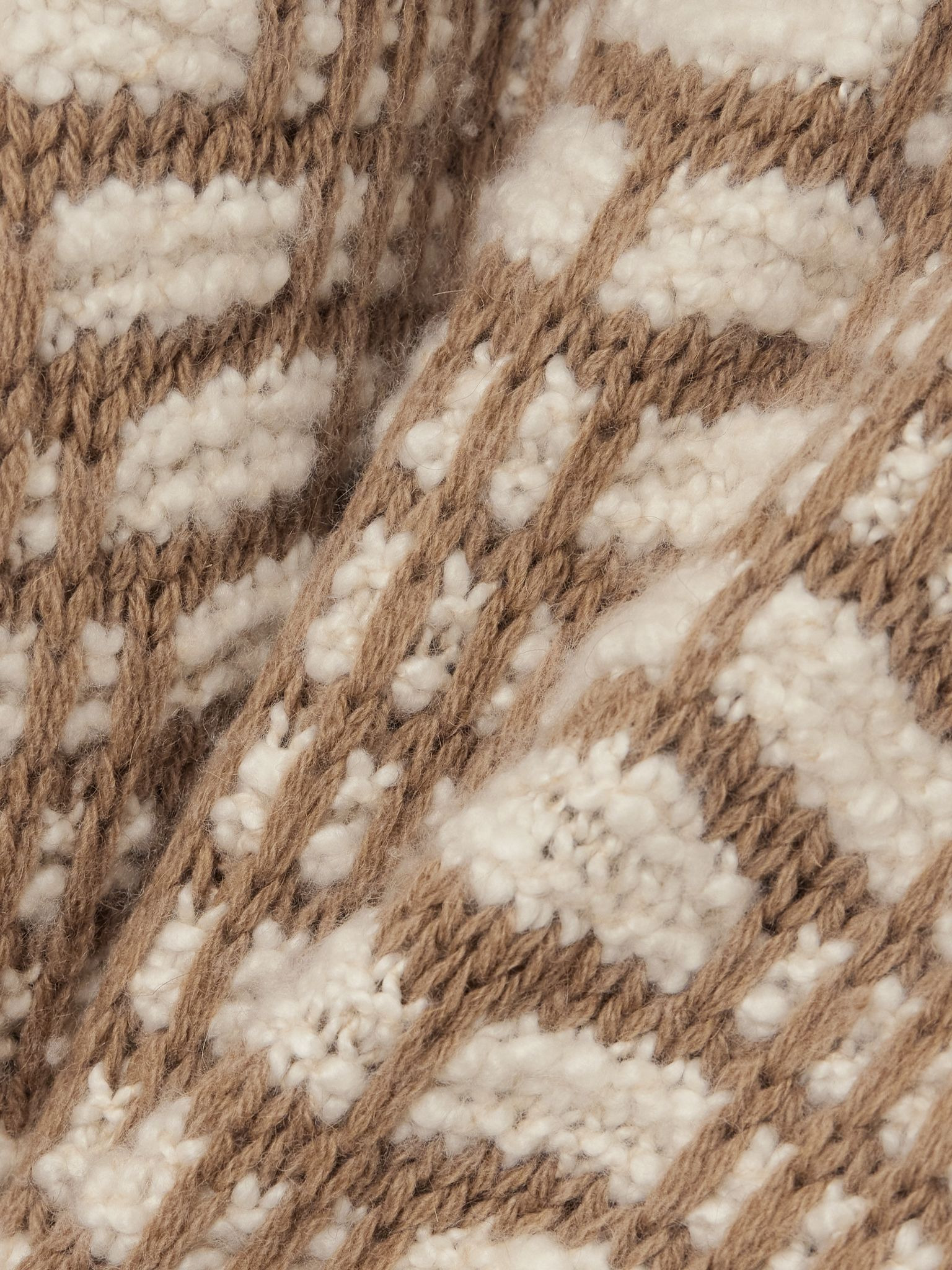 Jacquard-knit camel hair sweater Beige - 5