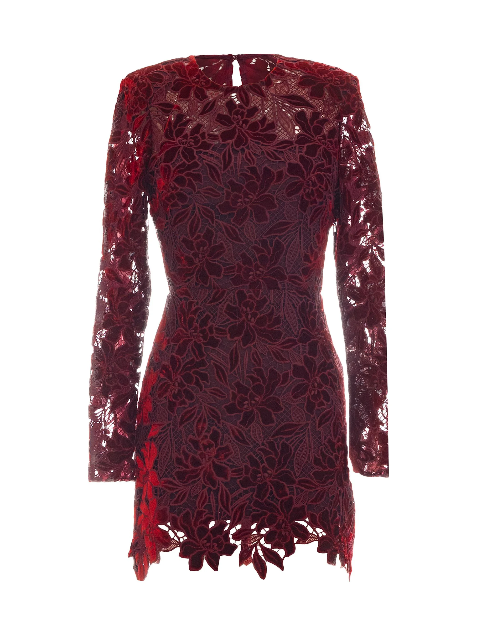 Women's Stassi Lace Cocktail Minidress - Oxblood - 1