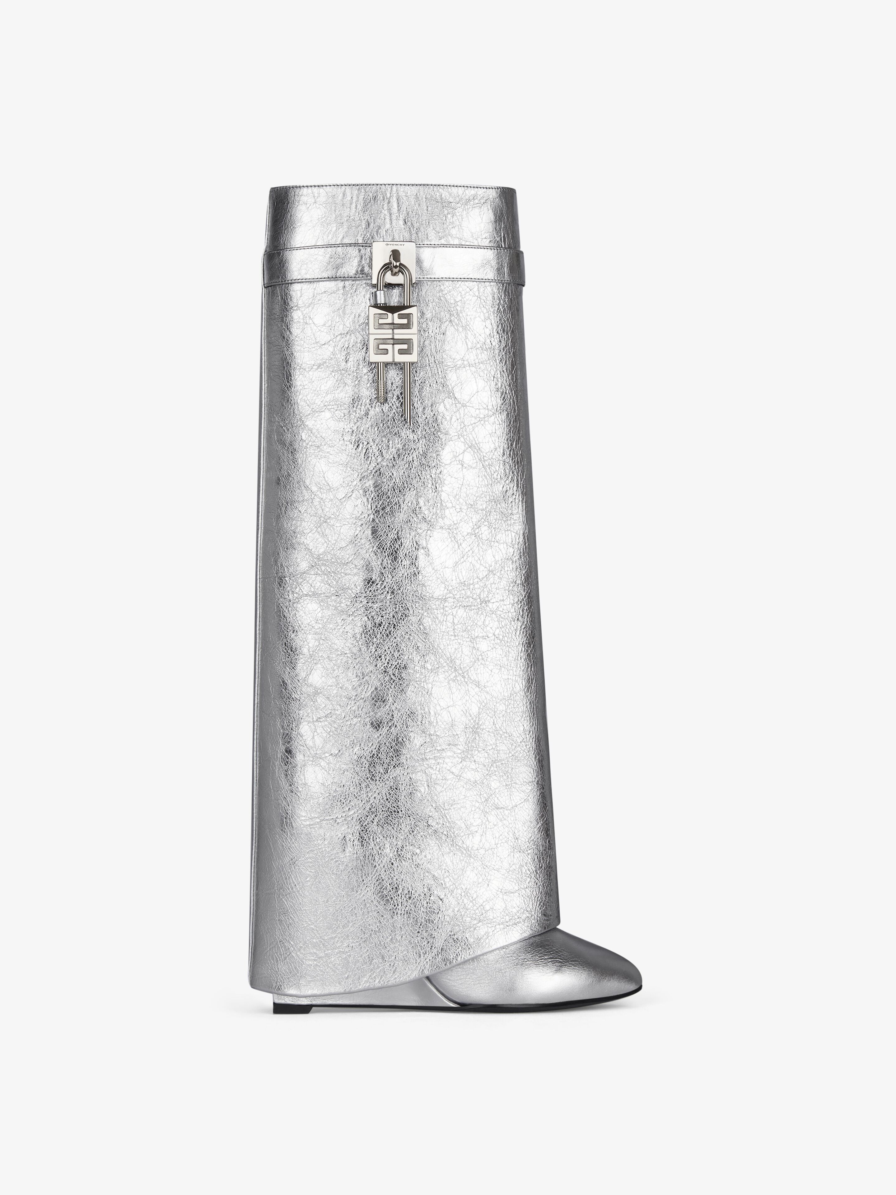 SHARK LOCK BOOTS IN METALLIZED LEATHER - 1