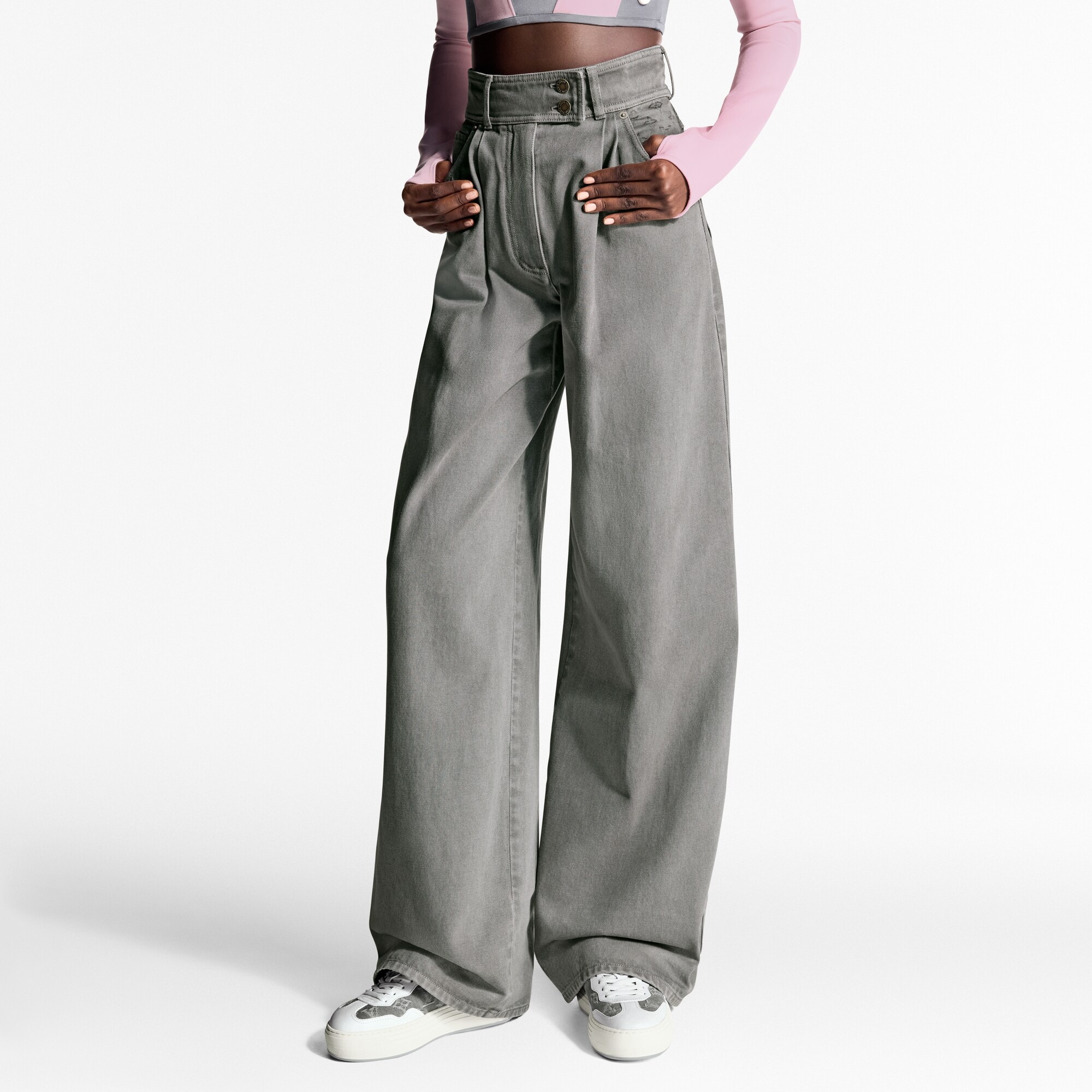 Denim Pleat Pants - 2