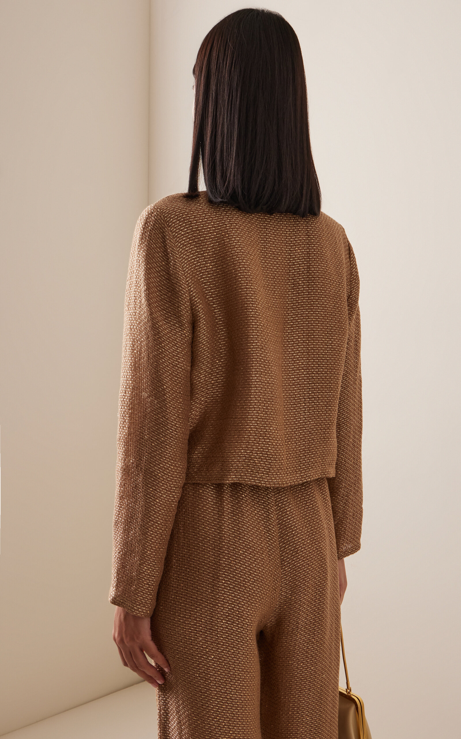 Stella Knit Linen-Blend Cardigan brown - 4