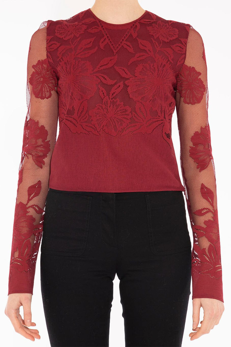 GIAMBATTISTA VALLI Macrame Long Sleeve Blouse outlook