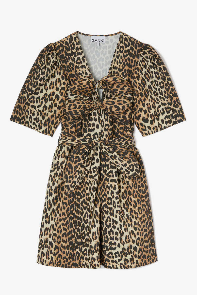 LEOPARD COTTON MINI DRESS 1