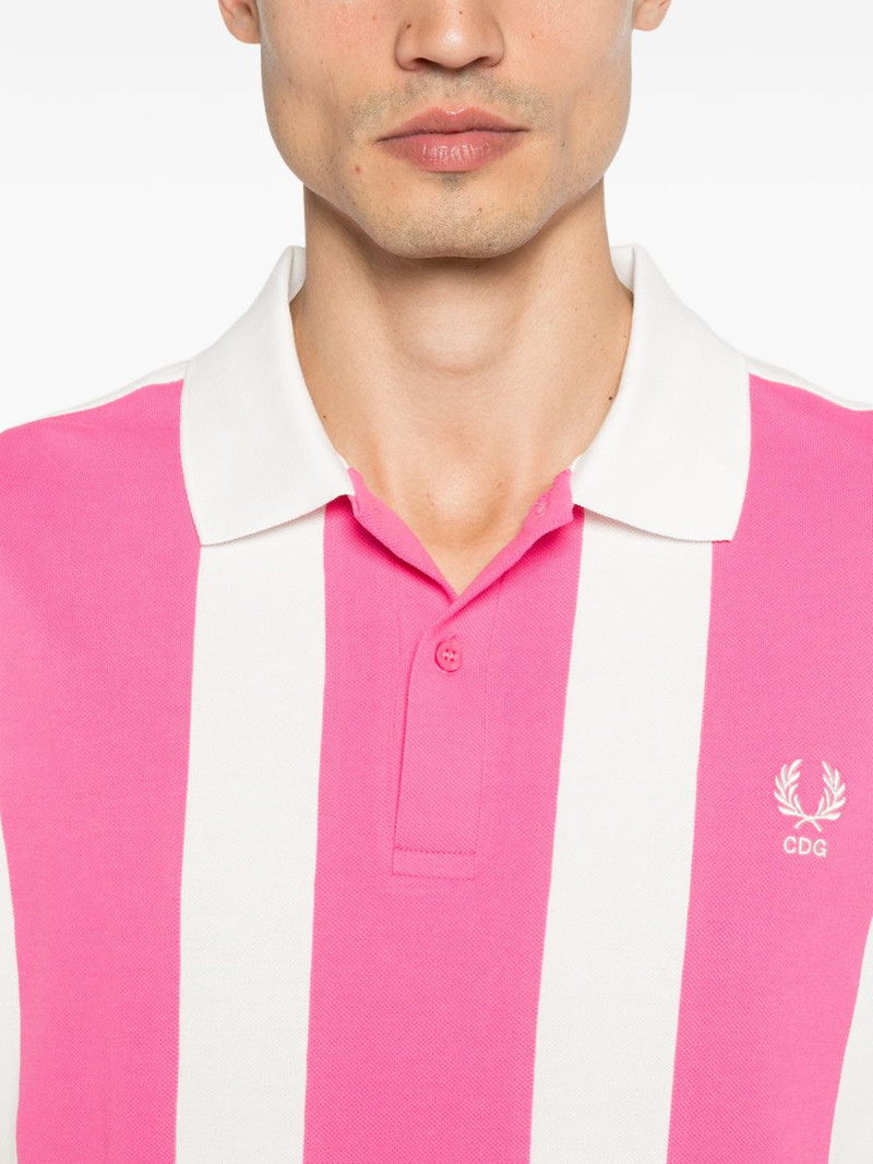striped logo-embroidered polo shirt 5