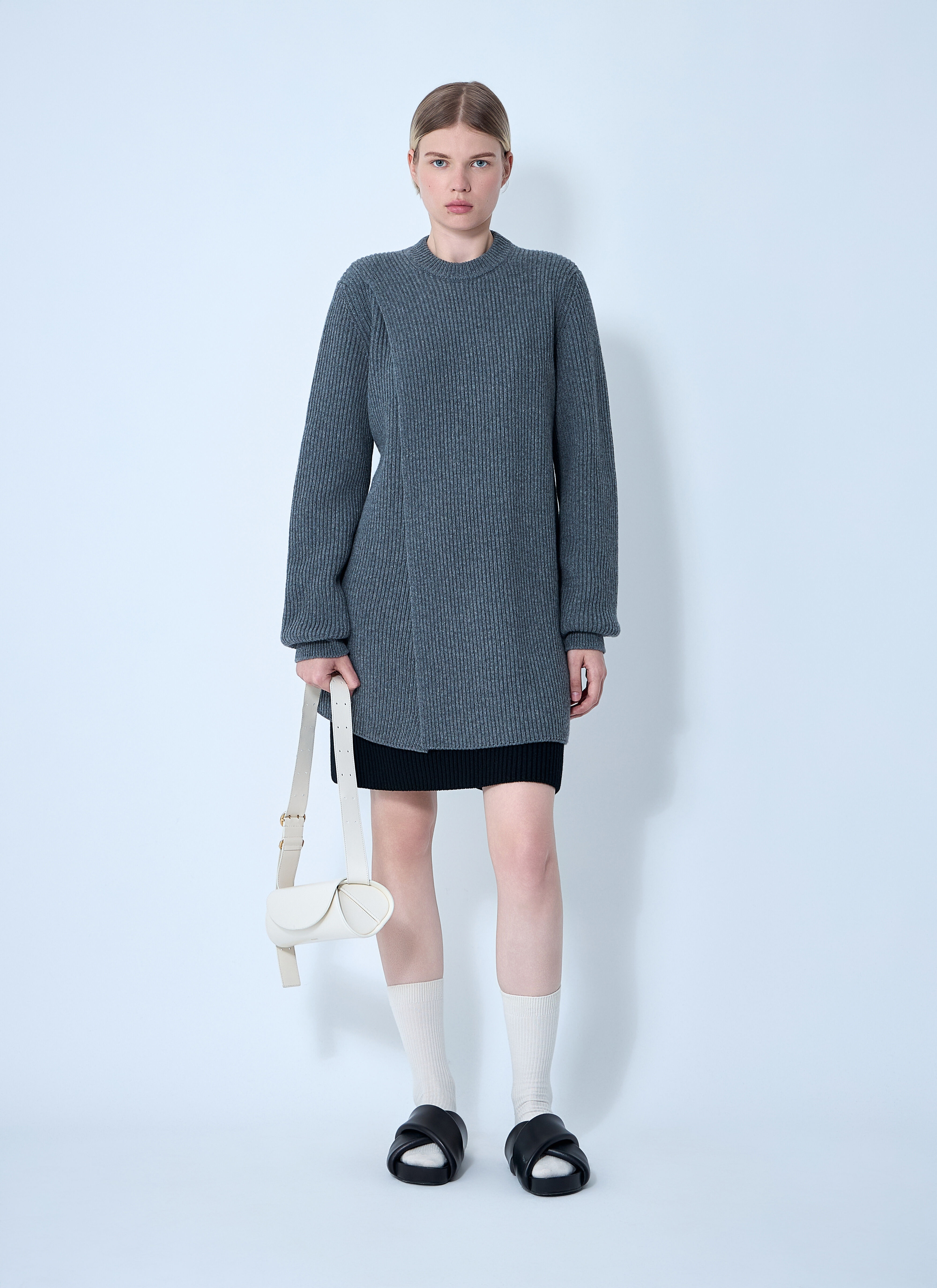 Overlapped Panel Sweater - 2