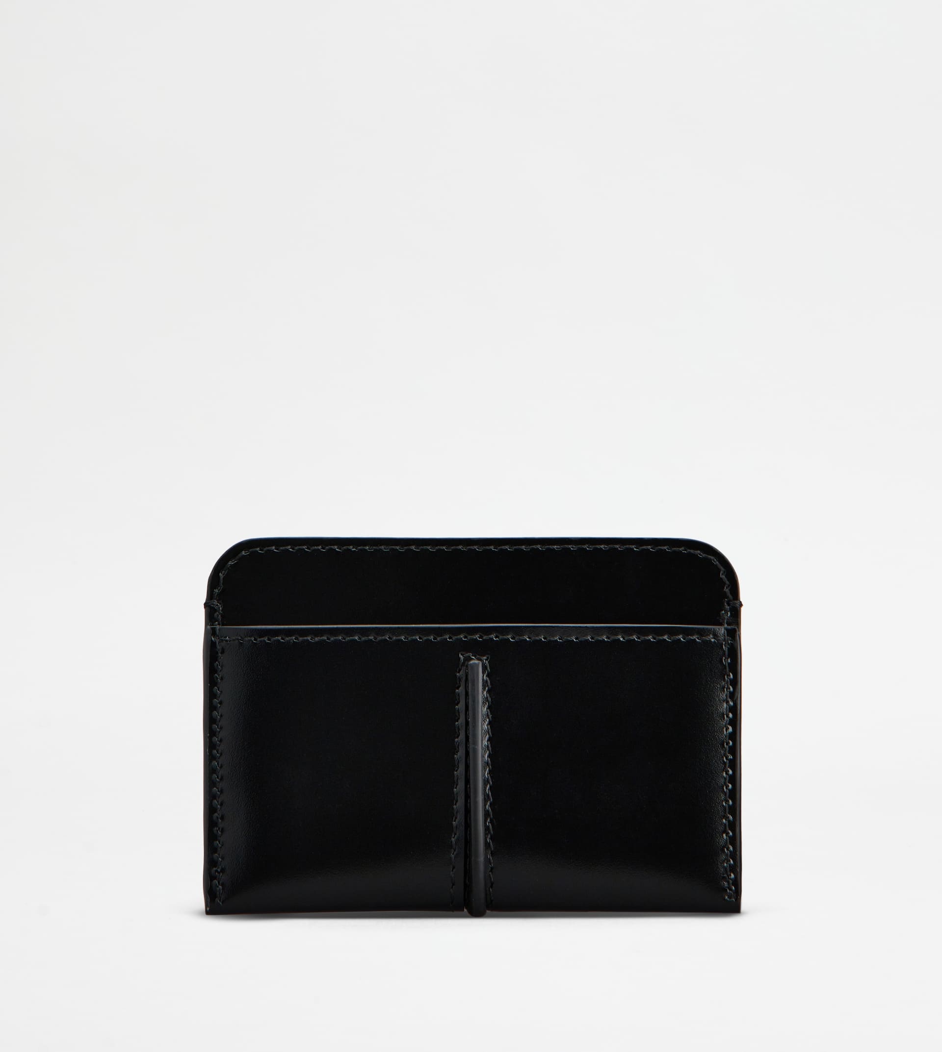 T TIMELESS CREDIT CARD HOLDER IN LEATHER - BLACK - 2