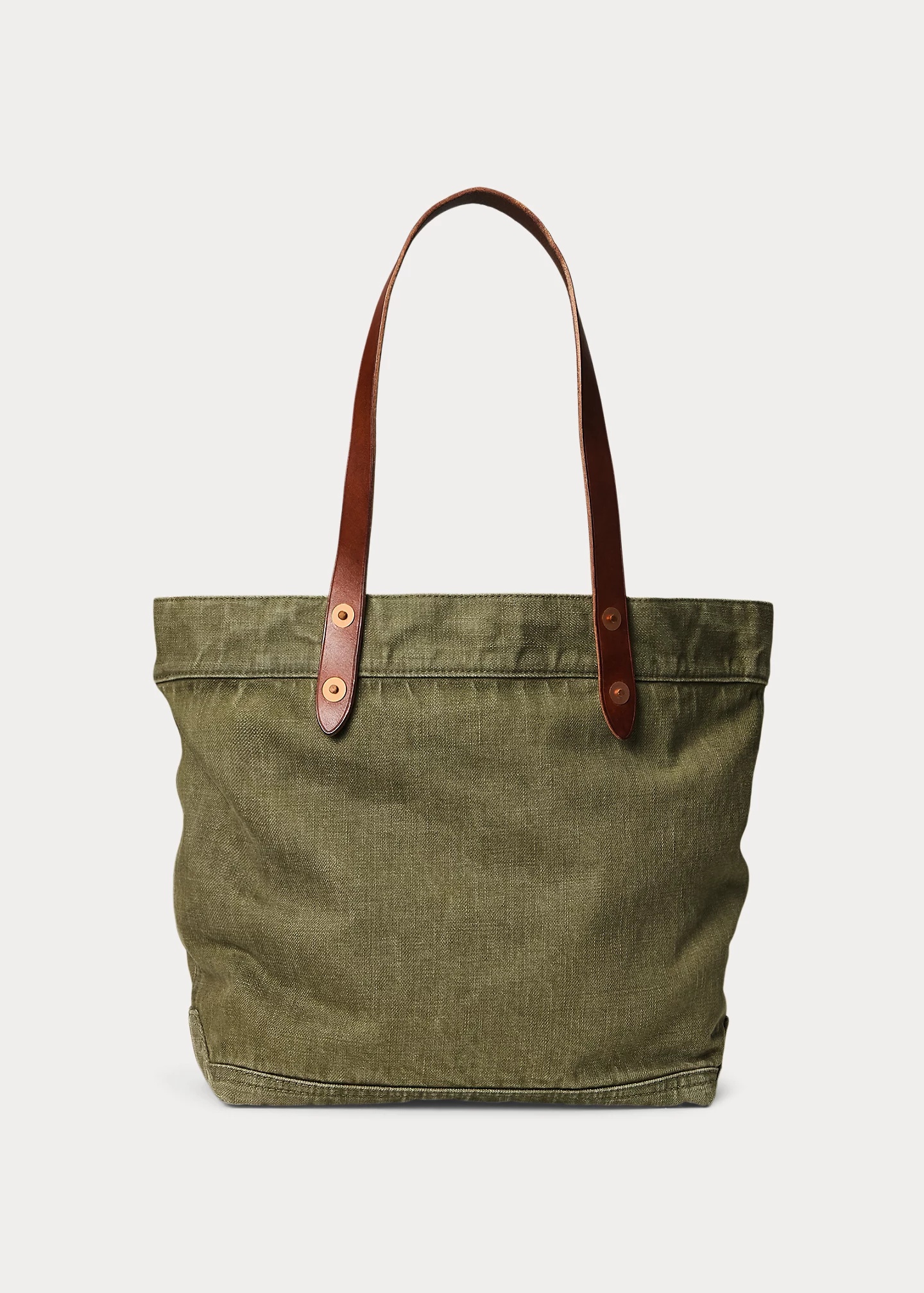 Leather-Trim Twill Tote - 3
