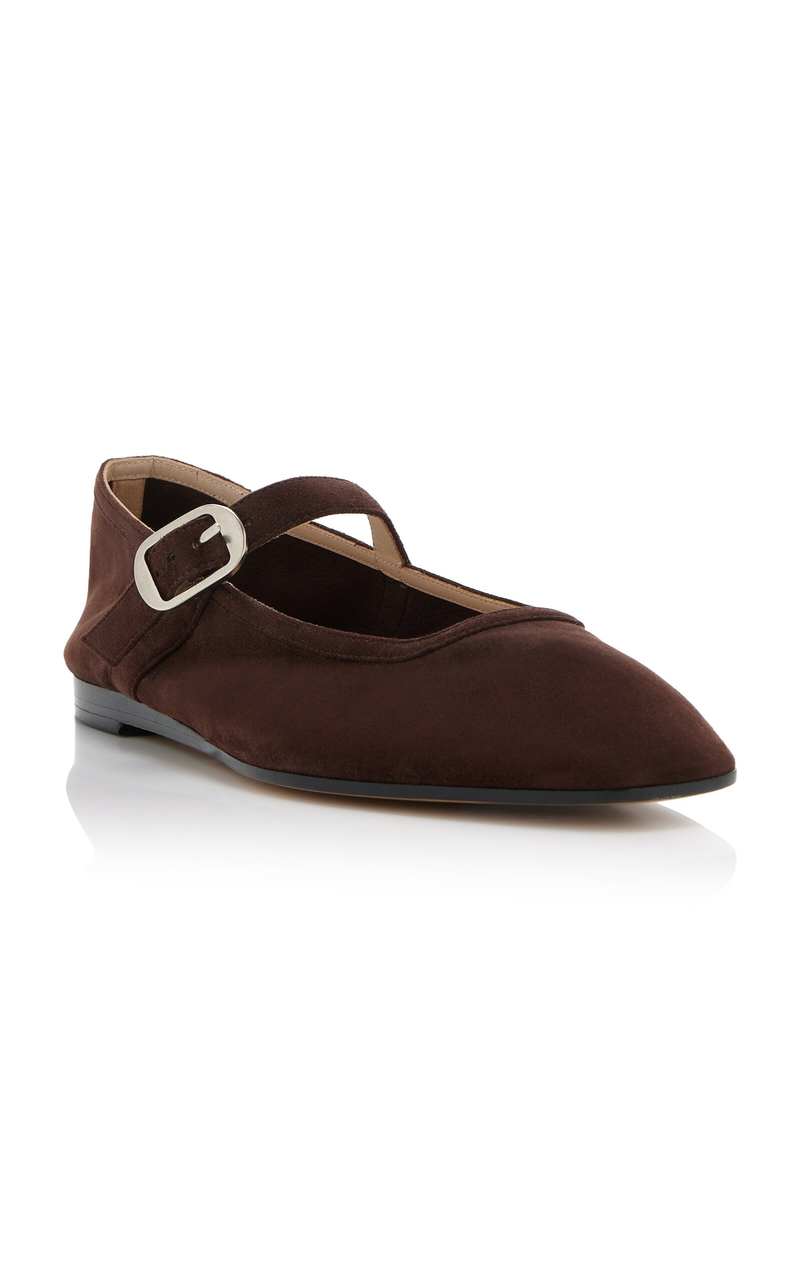 Suede Mary Jane Flats brown - 4
