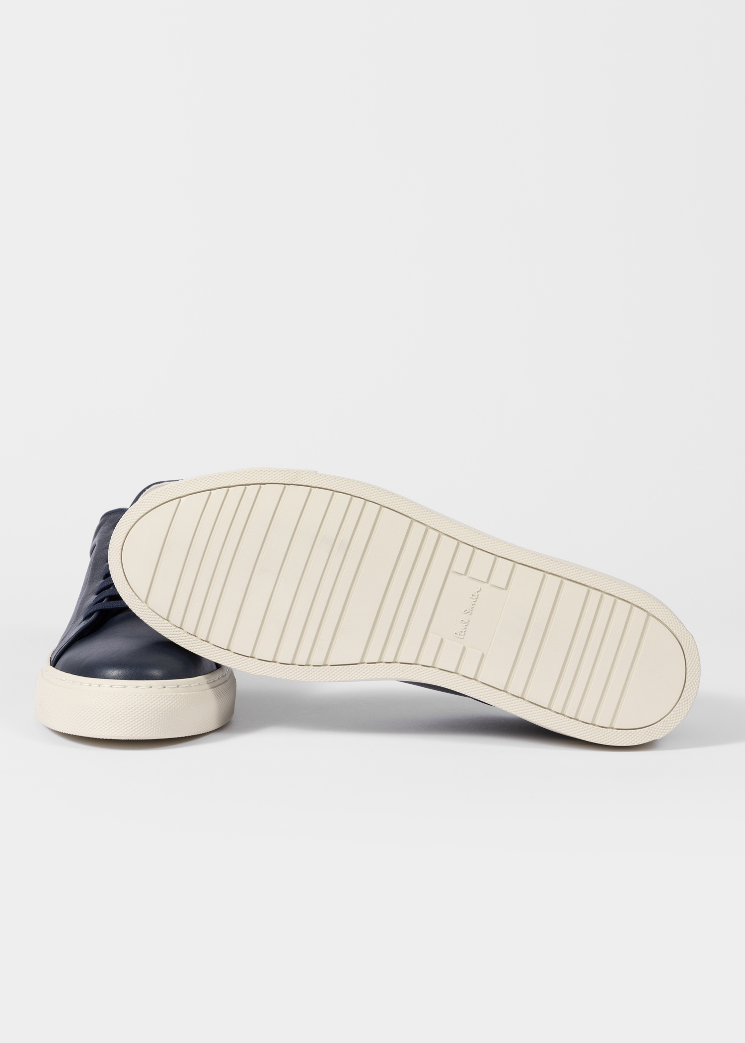 Navy Leather 'Basso' Trainers - 4