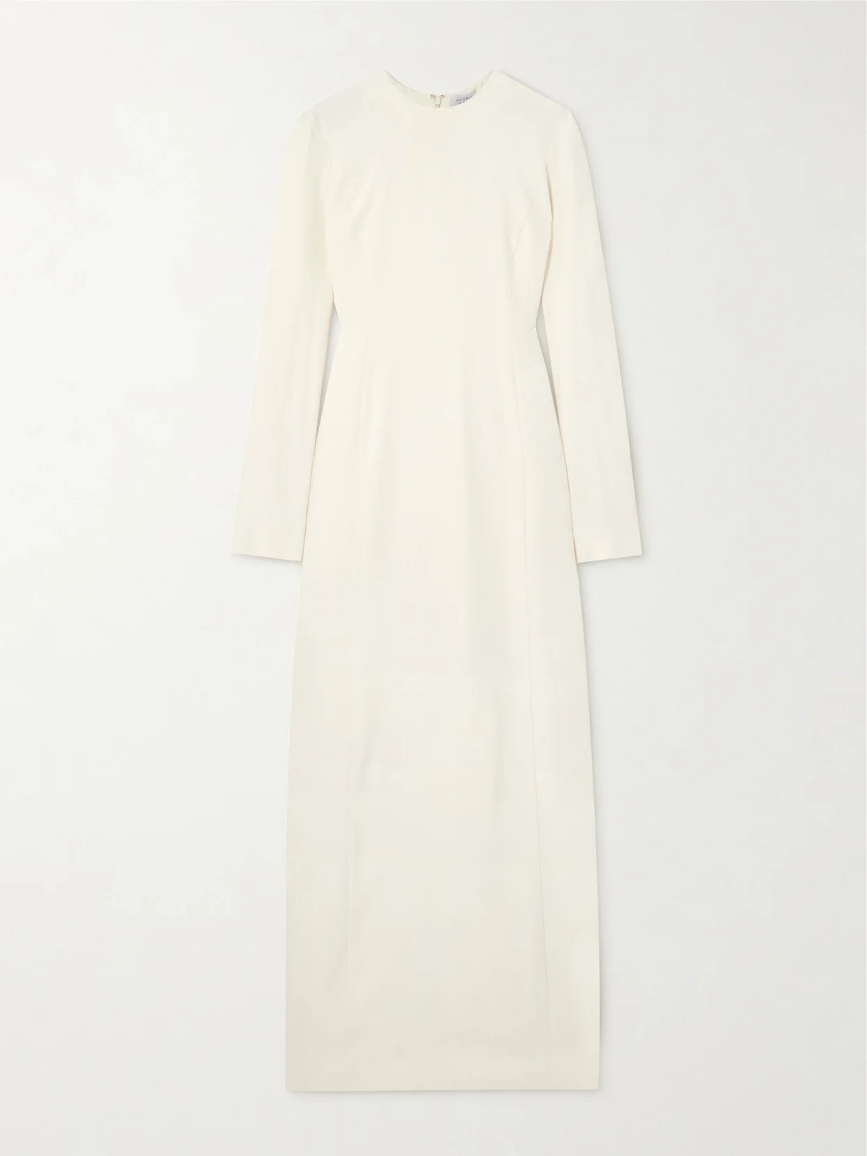 Carlota Cape-effect Pleated Silk And Wool-blend Gown - 1