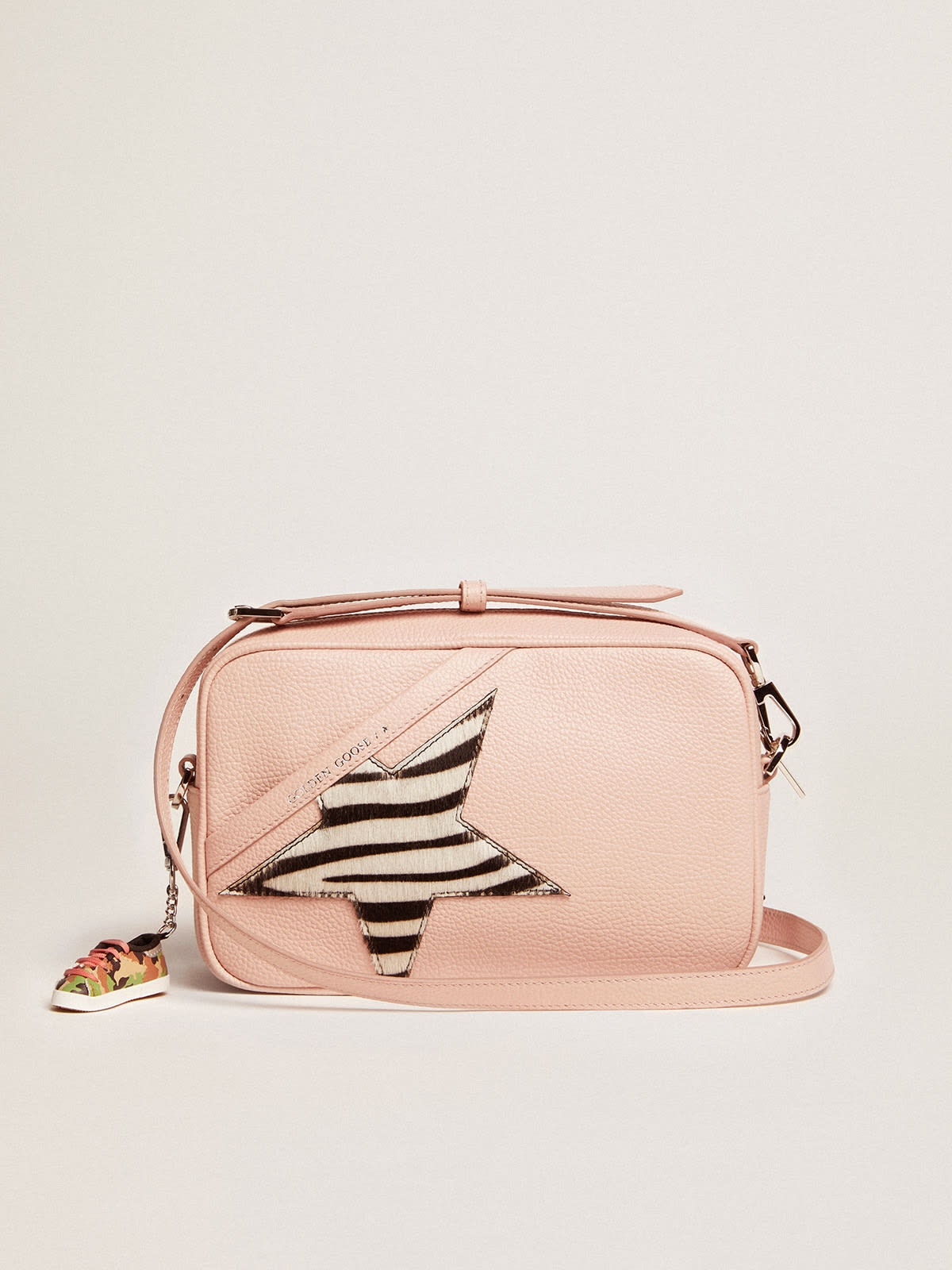 Star Bag in pink leather with zebra-print pony skin star - 1