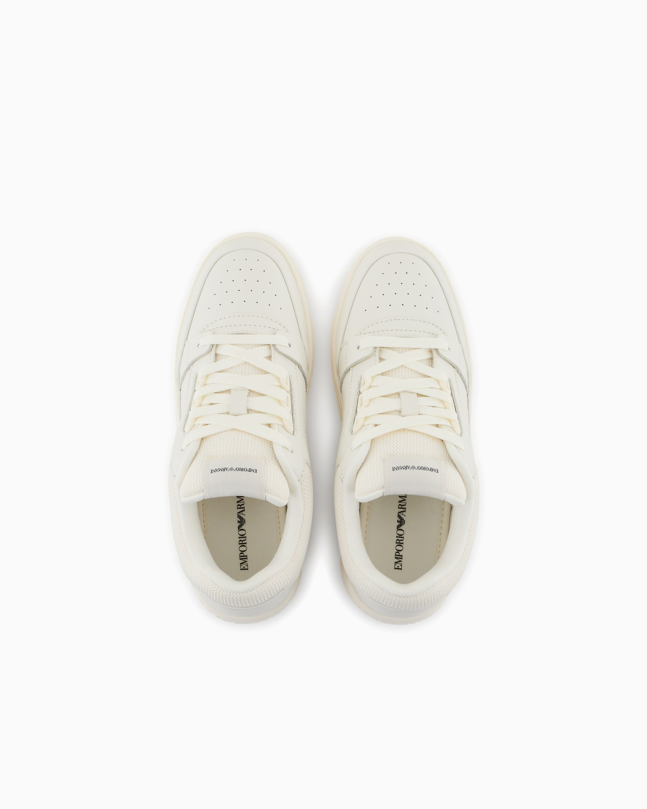 LEATHER AND MESH SNEAKERS WITH CONTRASTING DETAILS - 3