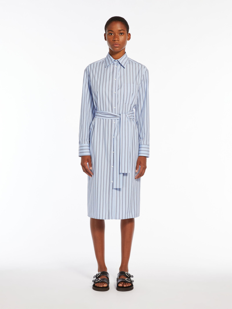 EDIPO Striped poplin and silk chemisier dress 3