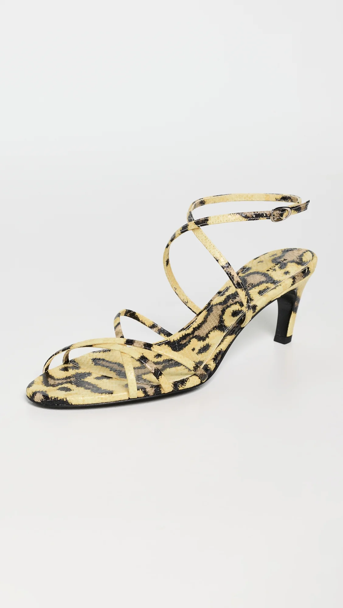 Uma Ankle Strap Sandals In Embossed Python - 1