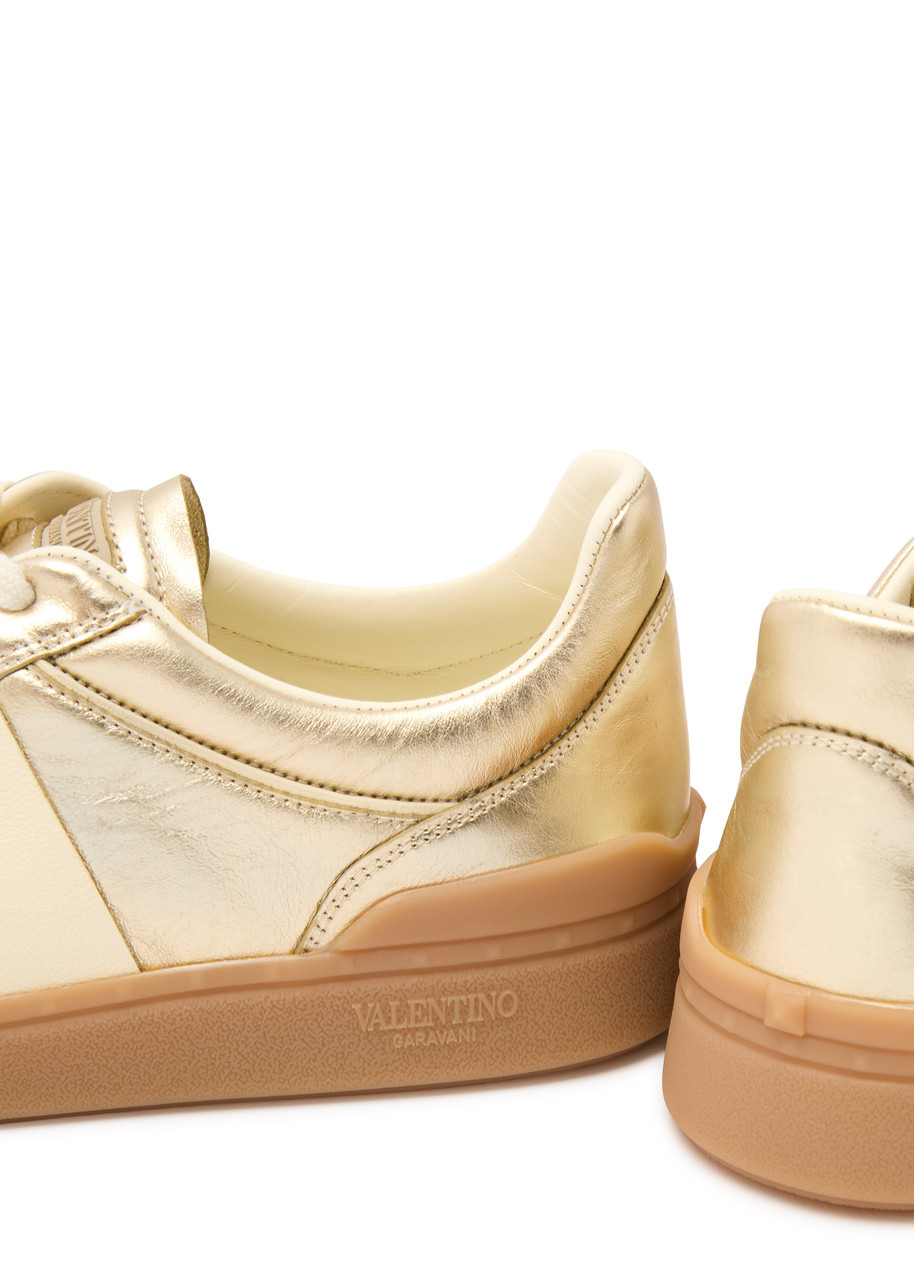 Upvillage panelled metallic leather sneakers - 4