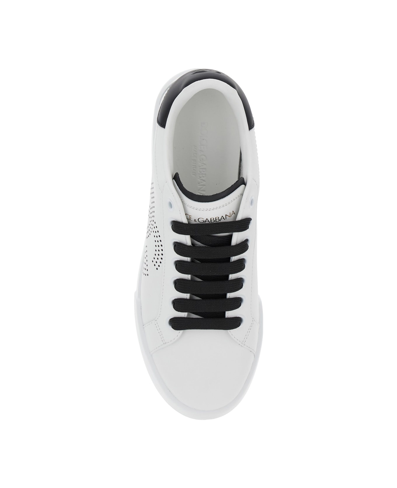 'portofino Light' White Sneakers With Perforated Logo On The Side And Logo Patch On The Tongue In Le - 4