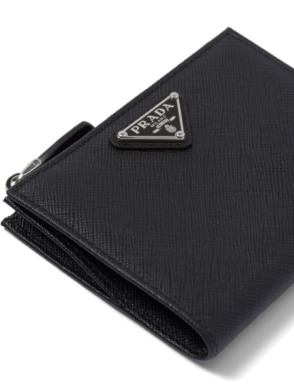 triangle-logo Saffiano leather wallet - 3