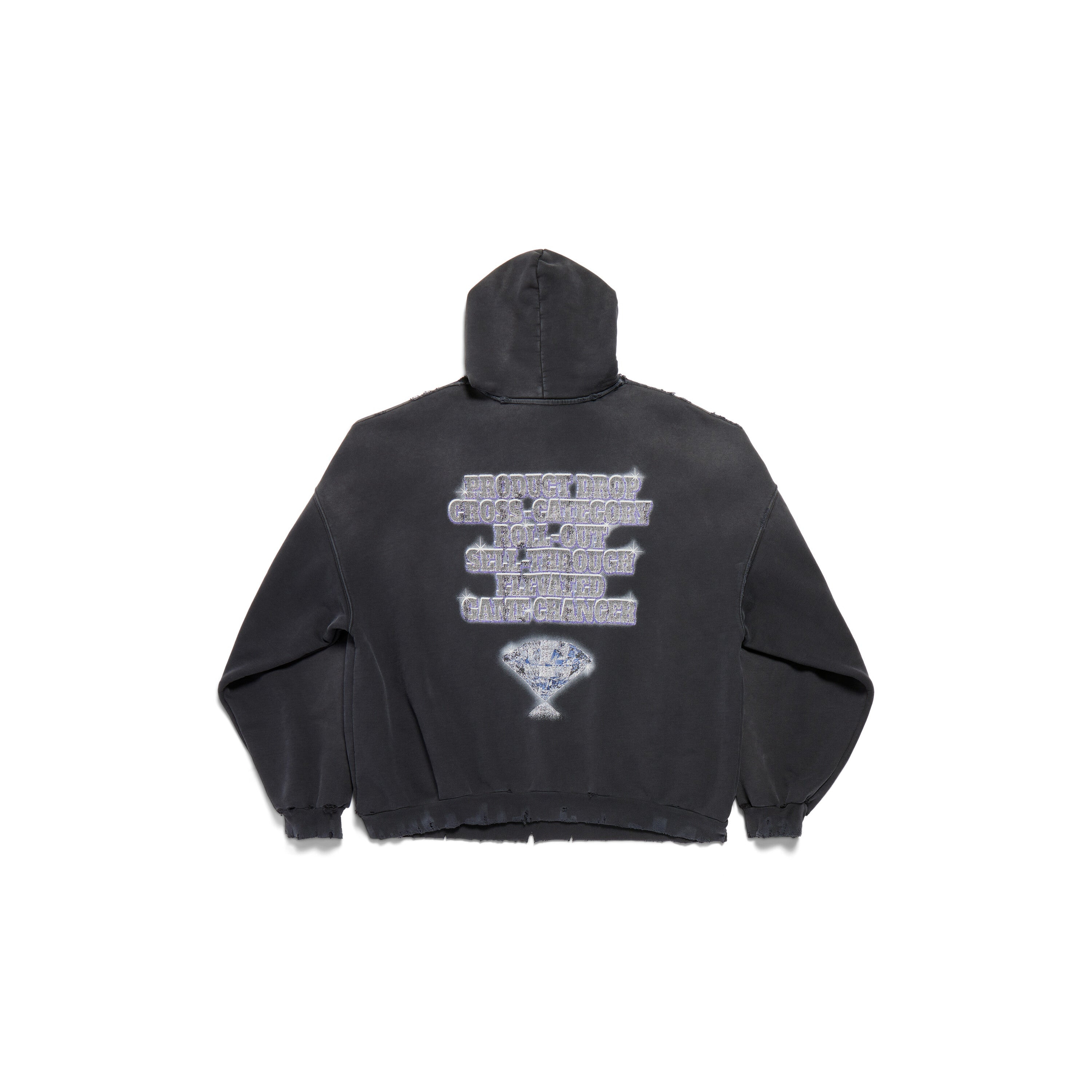 (WMNS) Balenciaga Snbn Hoodie 'Black' 739024TQVE71083 - 2