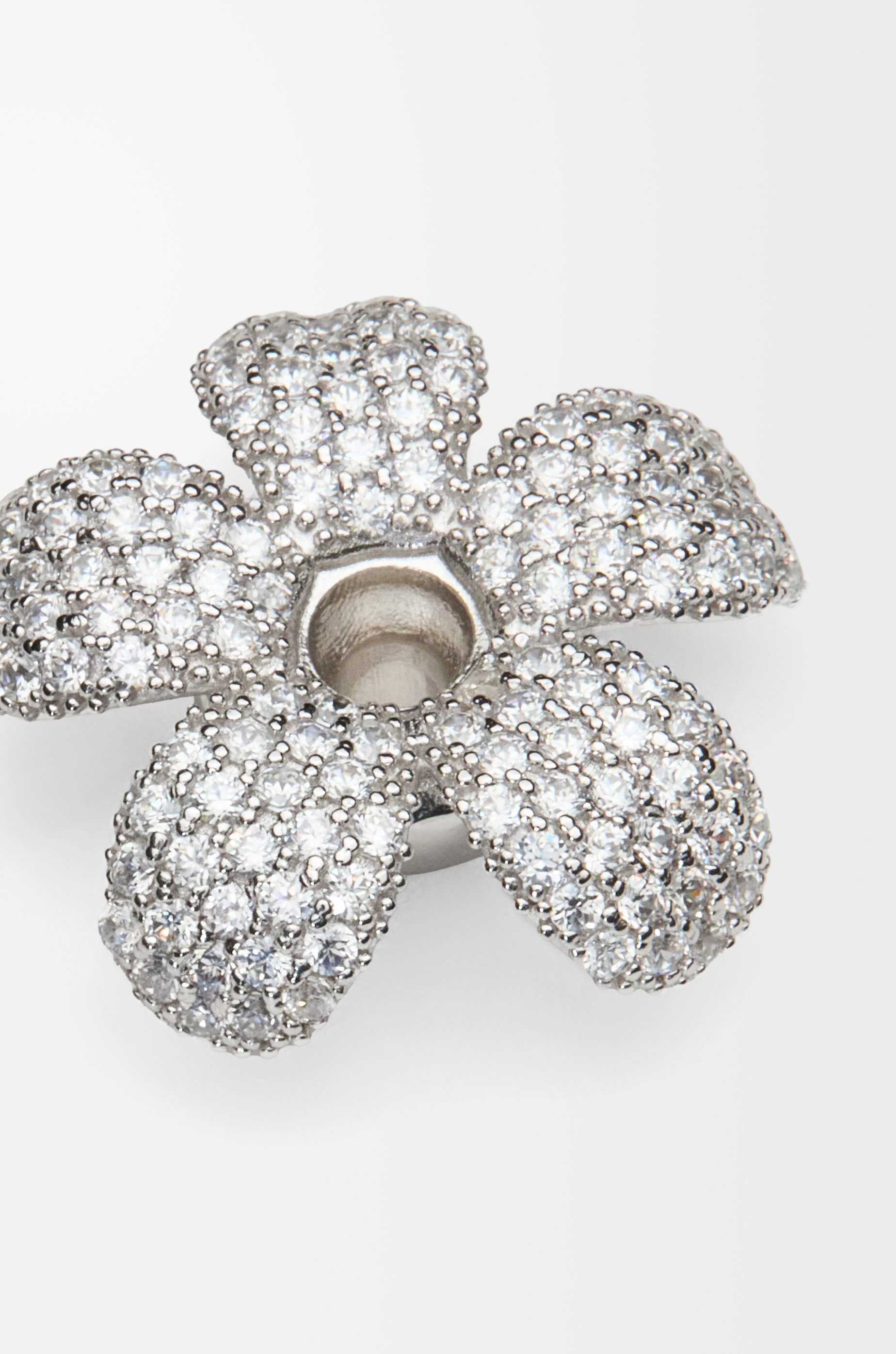 Flower Hat pendant in sterling silver and crystals - 3