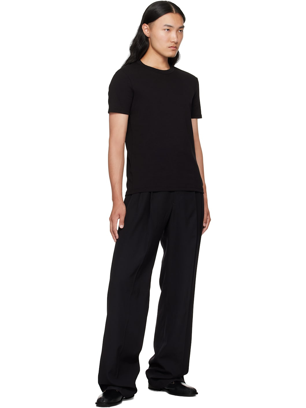 Black Cotton Crewneck T-shirt - 4