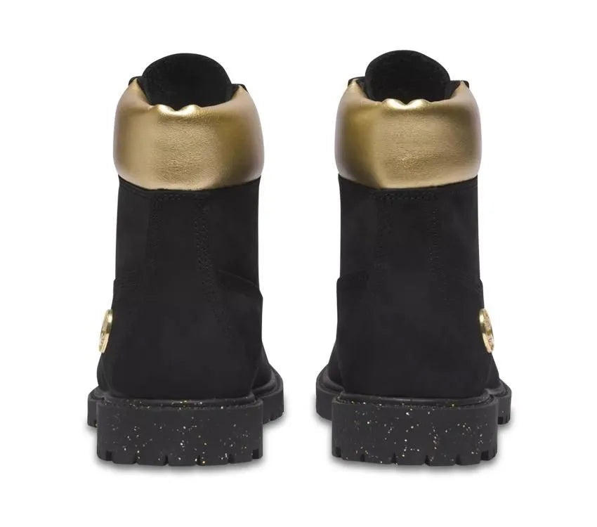 (WMNS) Timberland Heritage 6 Inch Waterproof Boots 'Black Nubuck with Gold' A5RRMW - 4