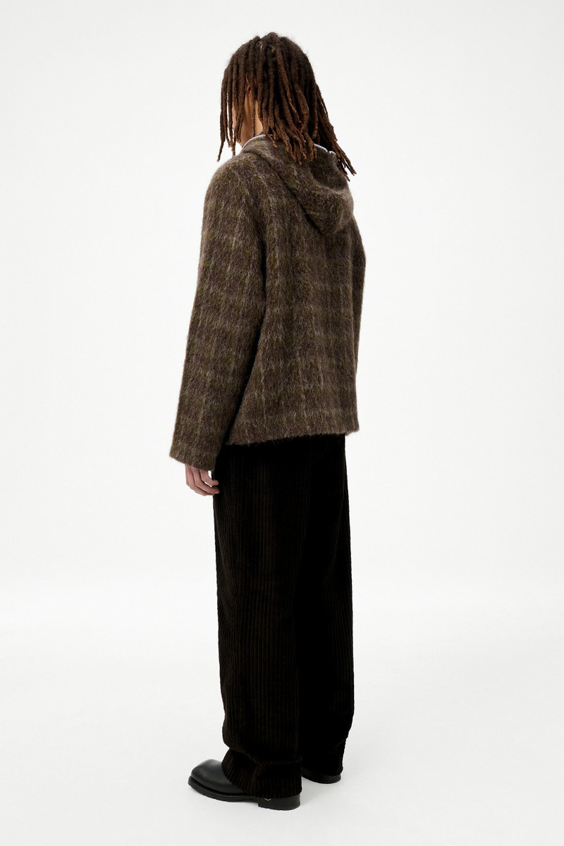 Full Zip Hood Dorf Check Hairy Wool 5